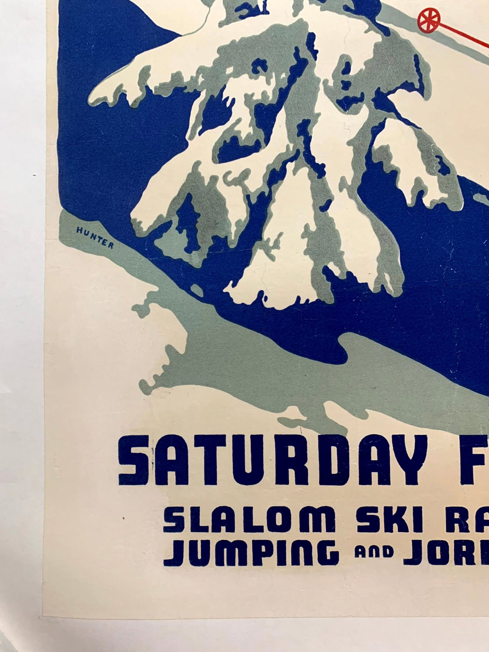 Dartmouth Winter Carnival - Art by Ted Hunter (1937) 22"X34" Swiss Travel Poster LB - 5