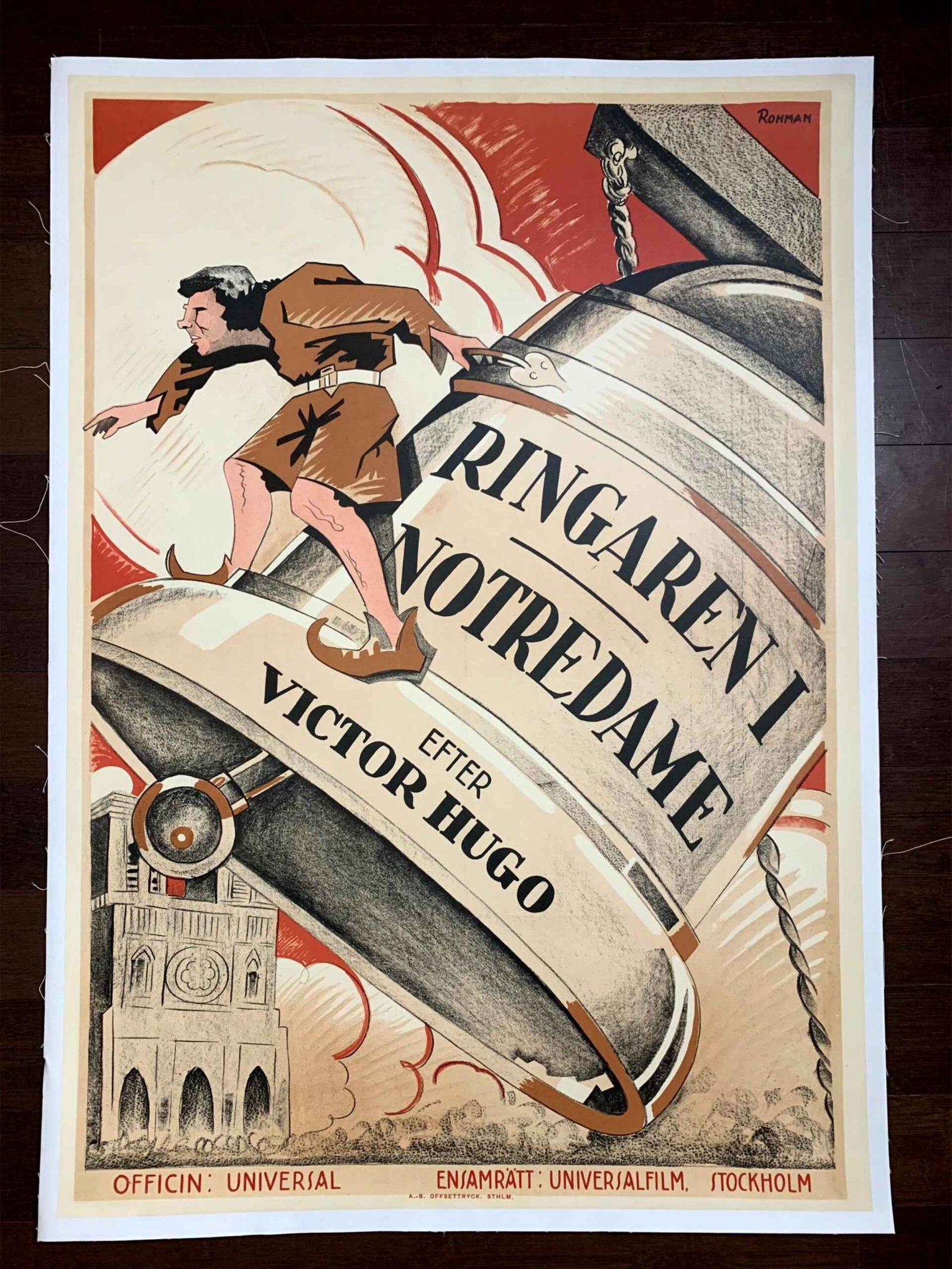 The Hunchback Of Notre Dame - Victor Hugo (1923) Swedish One Sheet Movie Poster LB - 2