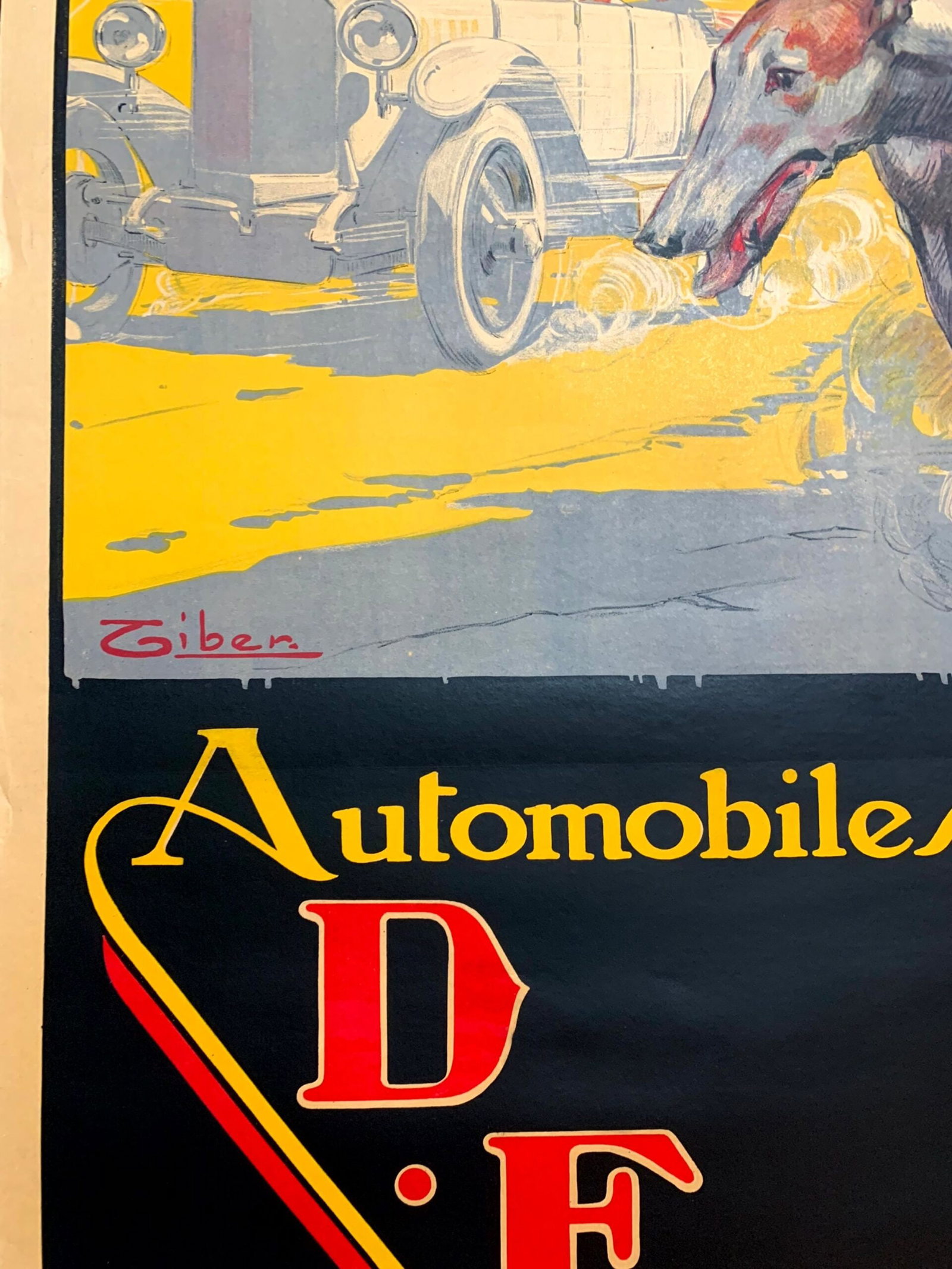 D.F.P Automobiles (1910) 31.5"X46.25" French Advertising Poster LB - 4