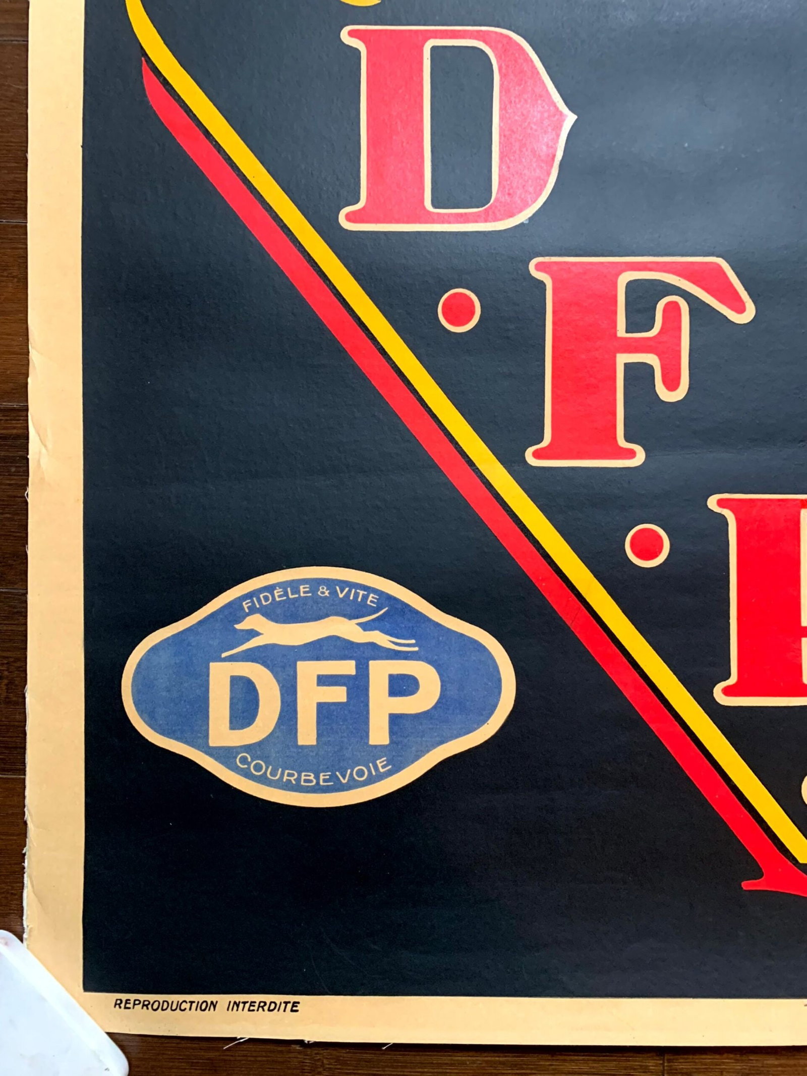 D.F.P Automobiles (1910) 31.5"X46.25" French Advertising Poster LB - 5