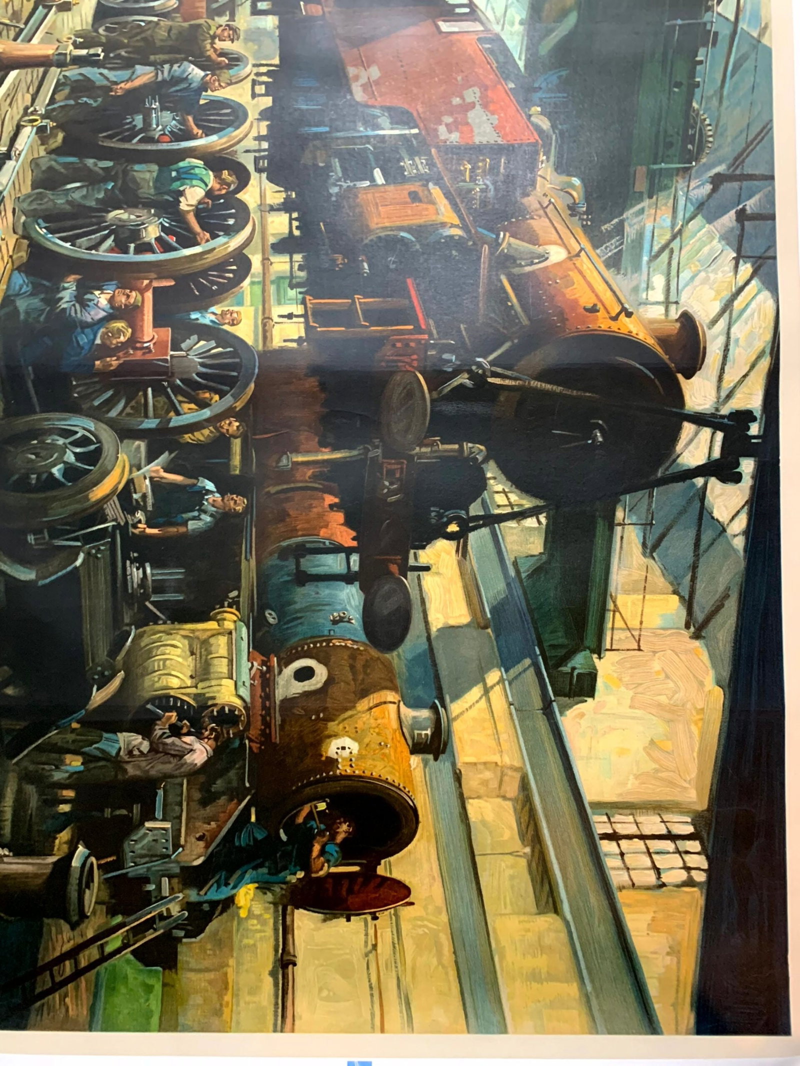 The Engine is Wheeled - Art by Terence Cuneo (1949) 39.5"X49" UK Travel Poster LB - 3