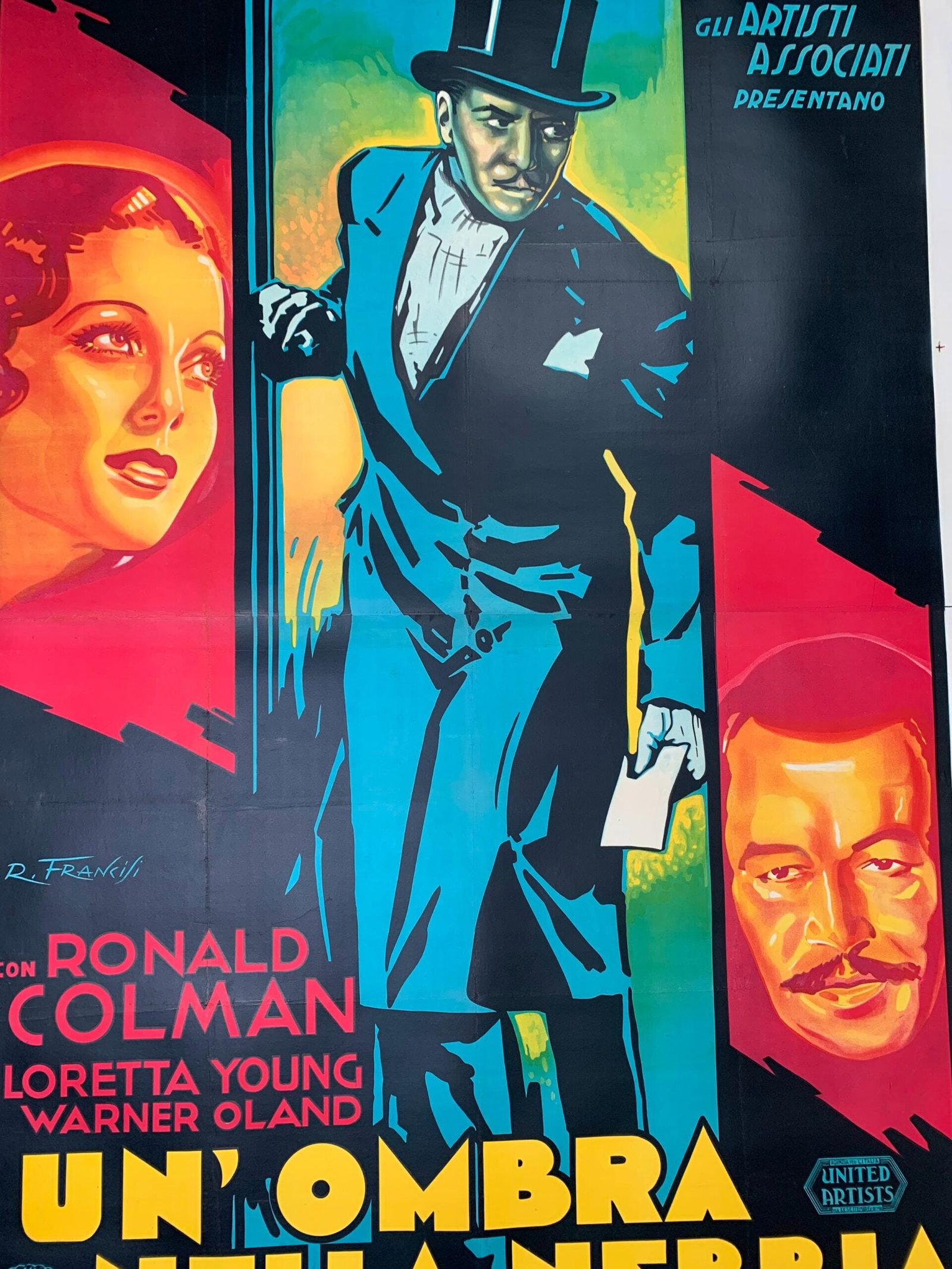 Un Ombra Nella Nebbia aka Bulldog Drummond Strikes Back (1935) 54.625" x 77" Italian Movie Poster LB - 6