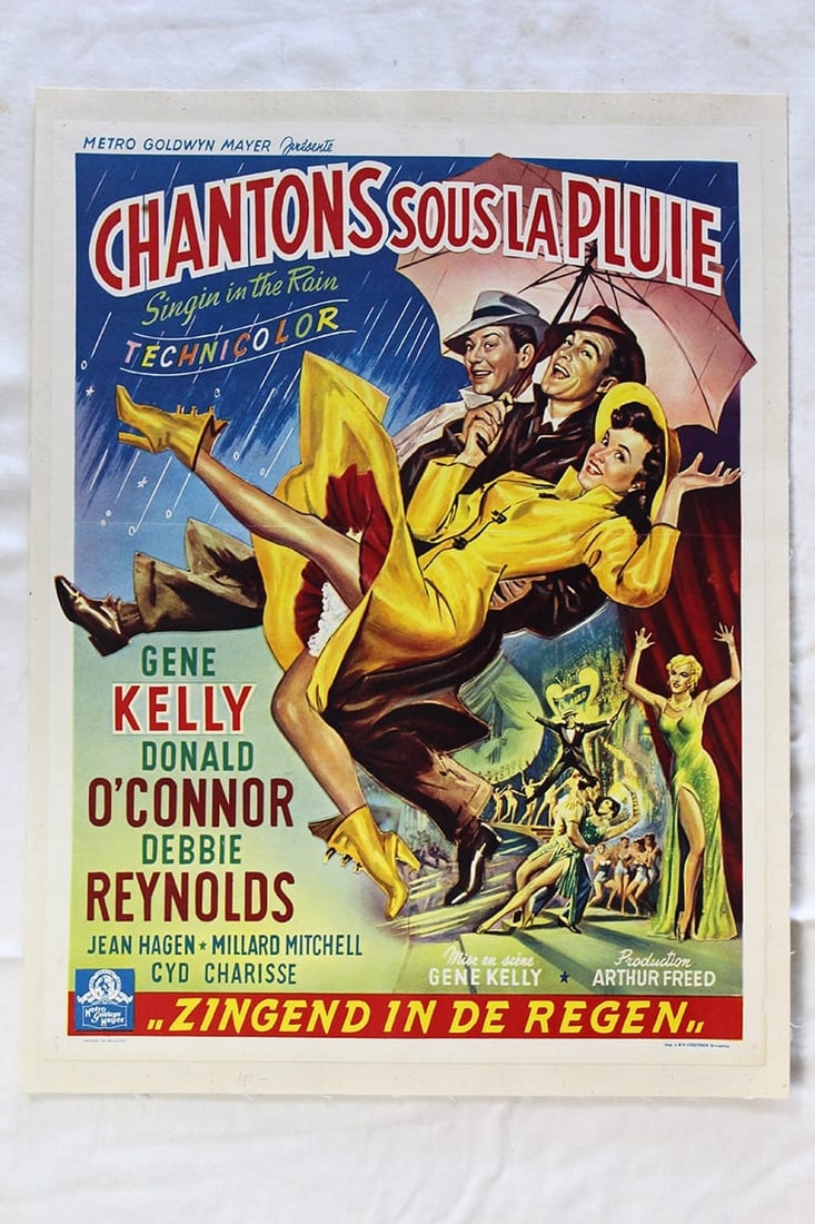 Singin' In The Rain (Chantons Sous La Pluie) (1952) Belgian 14x22 Movie Poster LB: Singin' In The Rain (Chantons Sous La Pluie) (1952) Belgian 14x22 Movie Poster LB Reserve: $1,700.00 Shipping: Domestic: Flat-rate of $14.00 to anywhere within the contiguous U.S. International: Forei