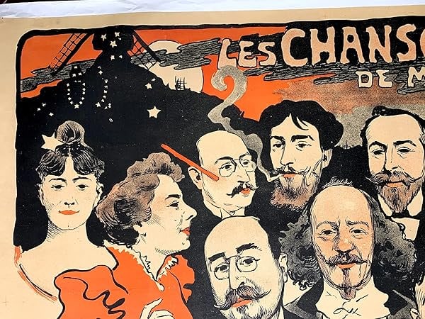 Les Chansonniers - Art By Grun (1897) 43.375x54.875 French Advertising Poster LB - 4