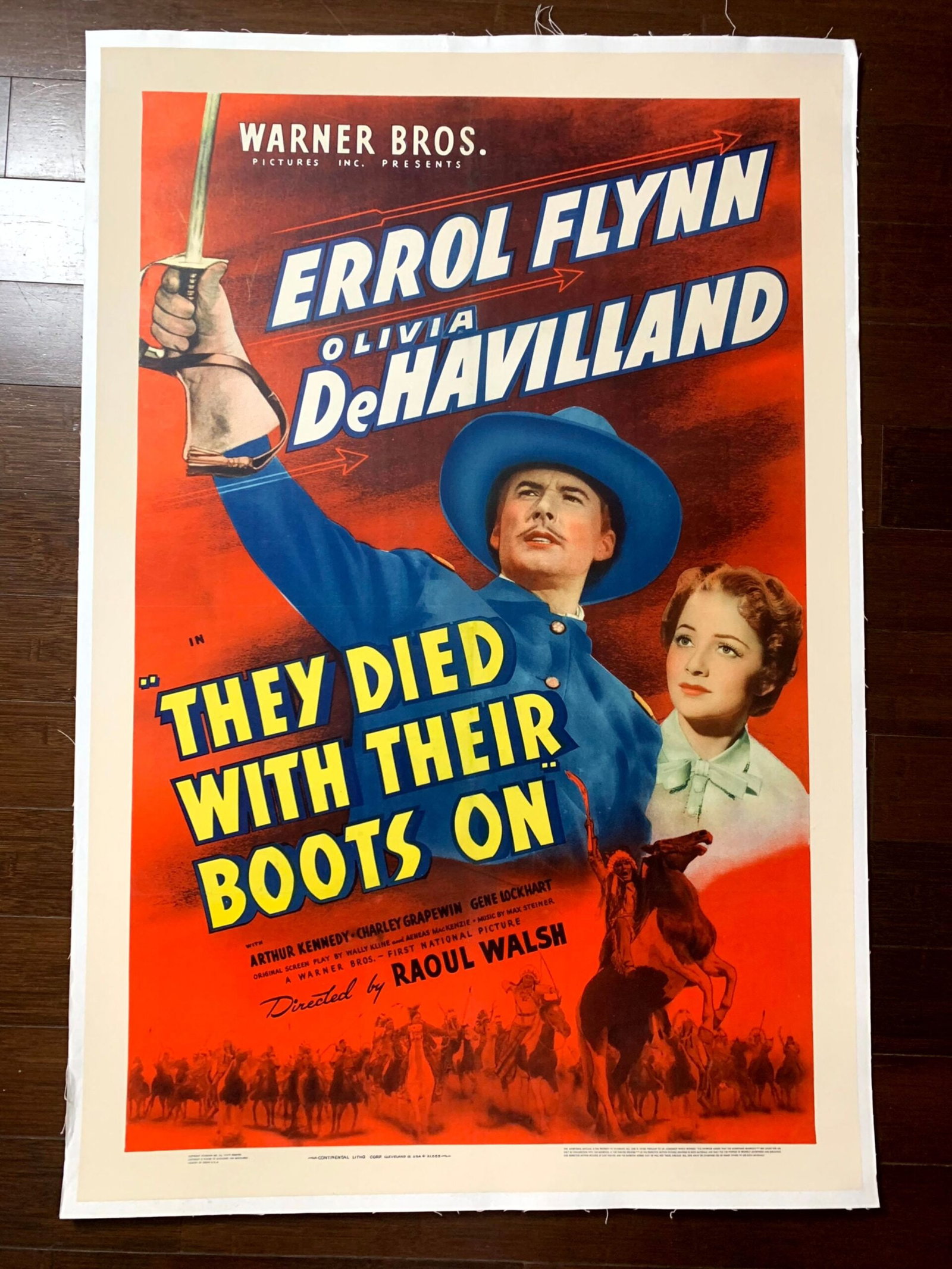 They Died With Their Boots On - Errol Flynn (1941) US One Sheet Movie Poster LB: They Died With Their Boots On - Errol Flynn (1941) US One Sheet Movie Poster LB Reserve: $1,573.00 Shipping: Domestic: Flat-rate of $42.00 to anywhere within the contiguous U.S. International: Foreign