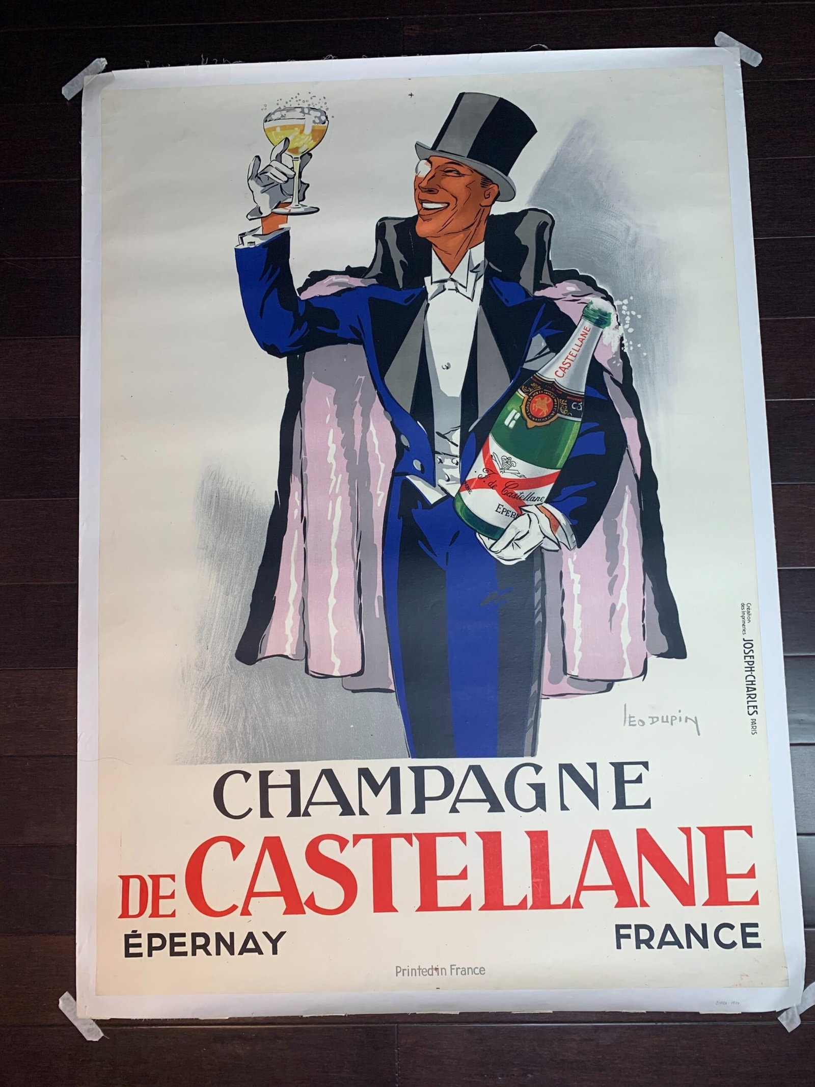 Champagne De Castellene - Art By Leon Dupin (1930) 39.375x55.25 French Poster LB: Champagne De Castellene - Art By Leon Dupin (1930) 39.375x55.25 French Poster LB Reserve: $1,488.00 Shipping: Domestic: Flat-rate of $70.00 to anywhere within the contiguous U.S. International: Foreig