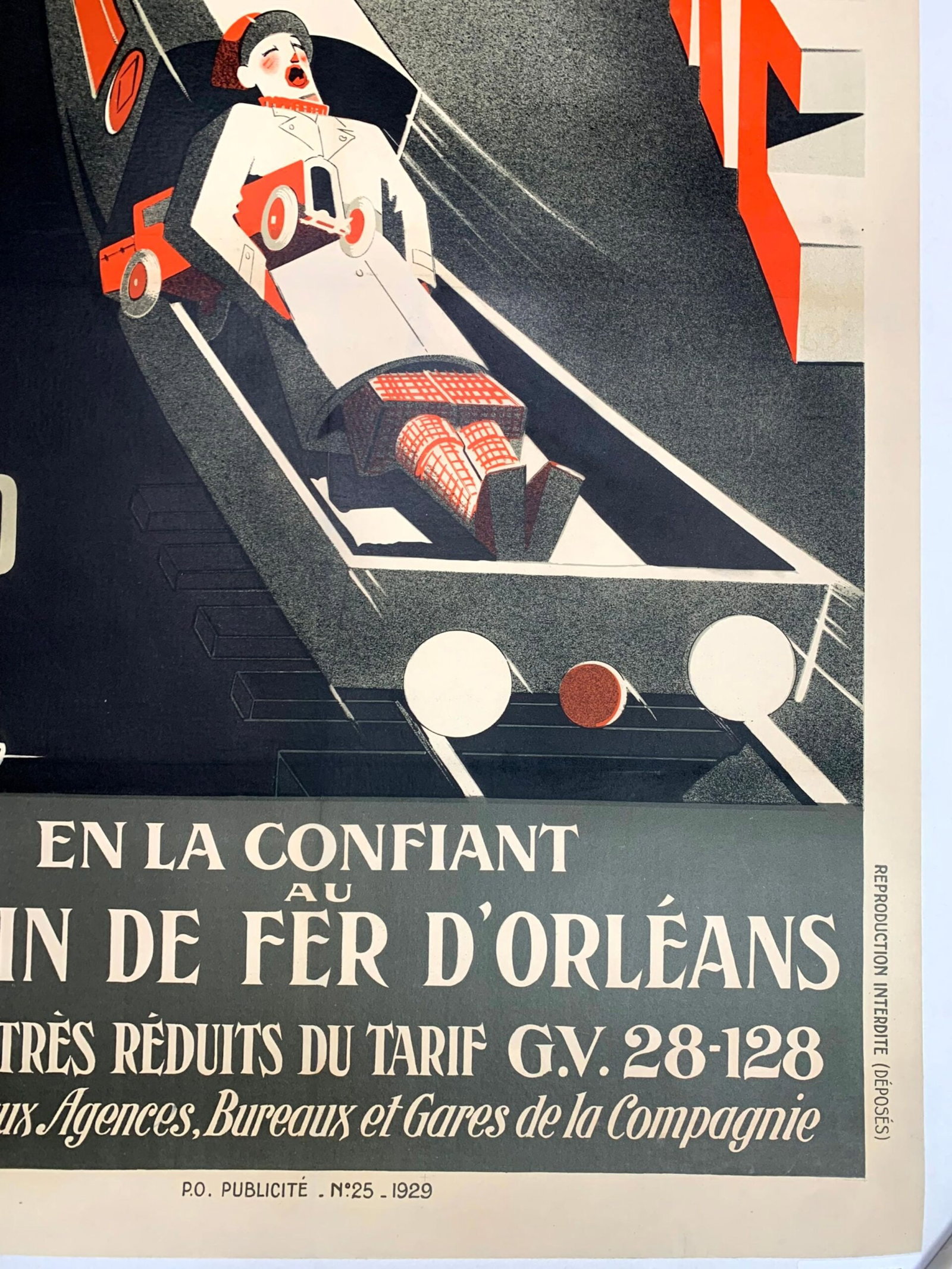 Chemin Fer D'Orleans - Art by Georges Favre (1929) 24.5"X39.25" French Travel Poster LB - 4