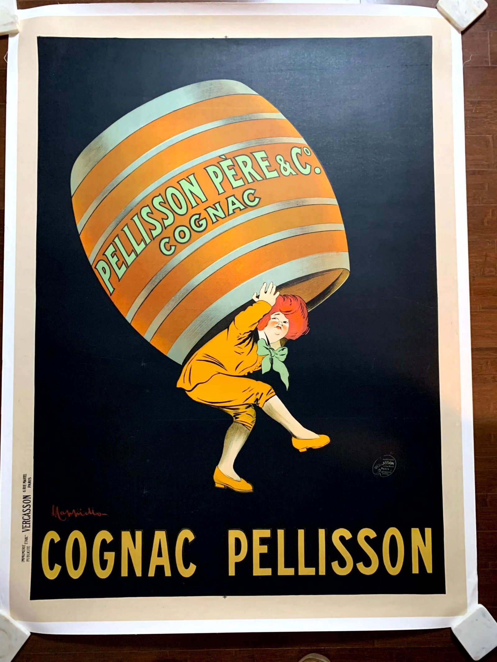 Cognac Pellisson - Art by Cappiello (1920) 46.5"X63" French Advertising Poster LB (1 of 5)