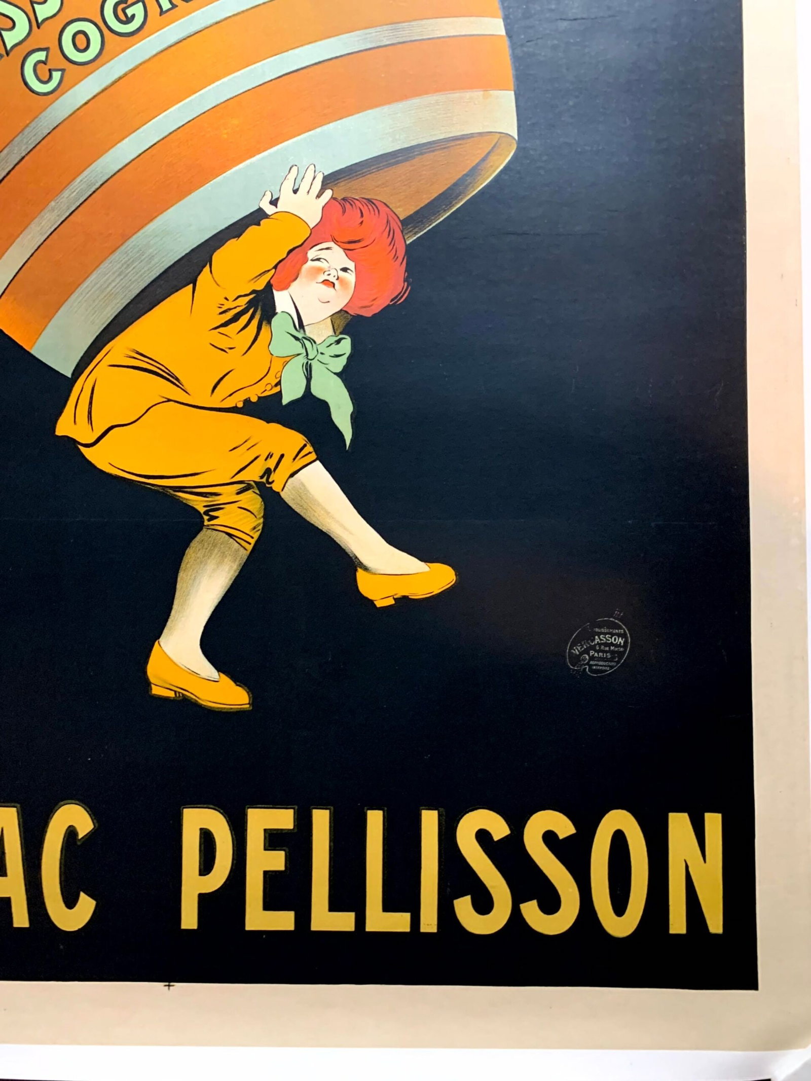 Cognac Pellisson - Art by Cappiello (1920) 46.5"X63" French Advertising Poster LB - 3