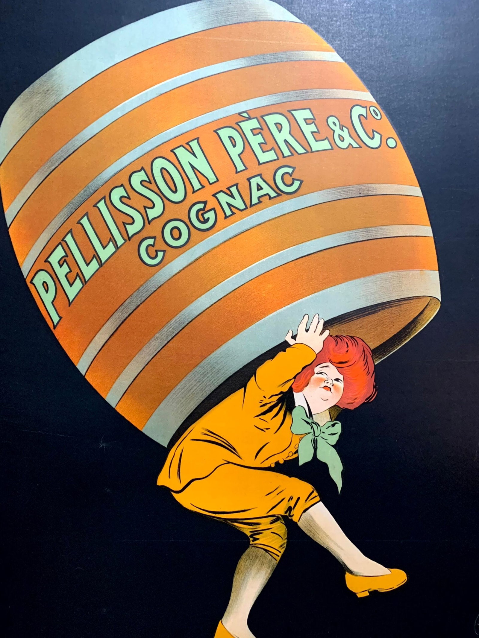 Cognac Pellisson - Art by Cappiello (1920) 46.5"X63" French Advertising Poster LB - 4