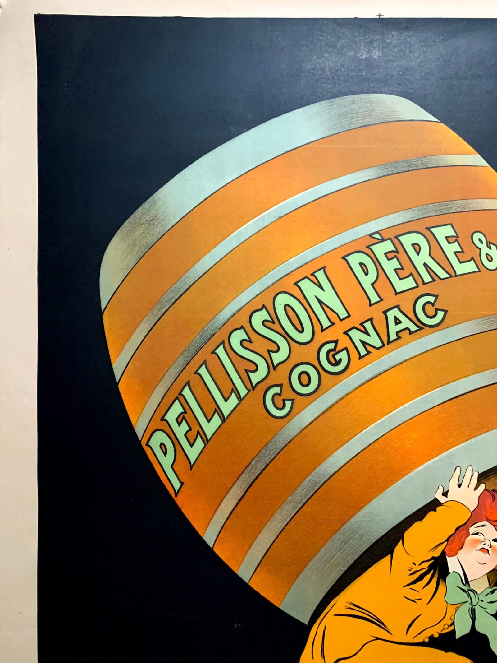 Cognac Pellisson - Art by Cappiello (1920) 46.5"X63" French Advertising Poster LB - 5