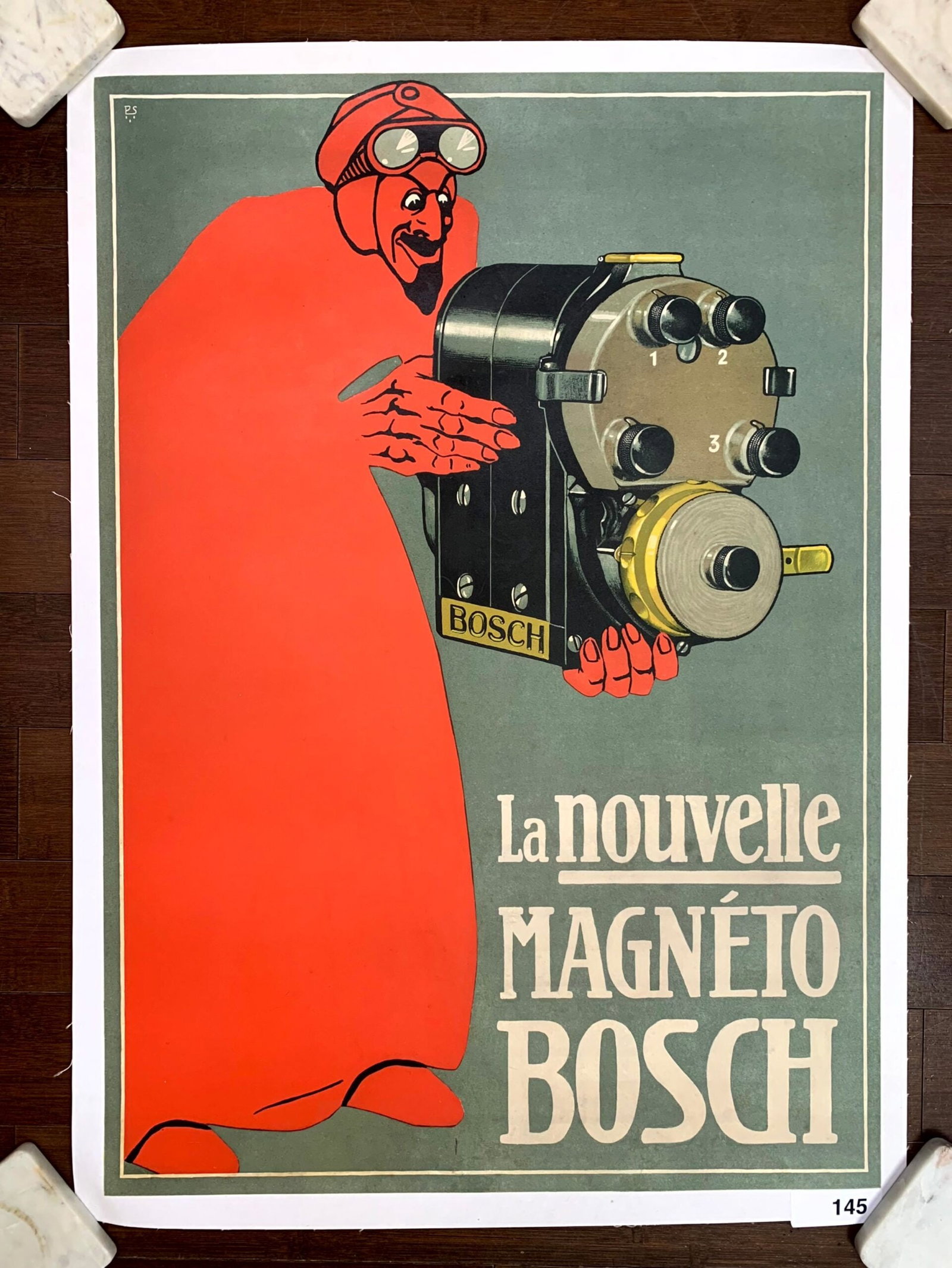 Magnet Bosch - Art by Bernhard (1911) 22"X31.25" Belgian Advertising Poster LB (1 of 6)