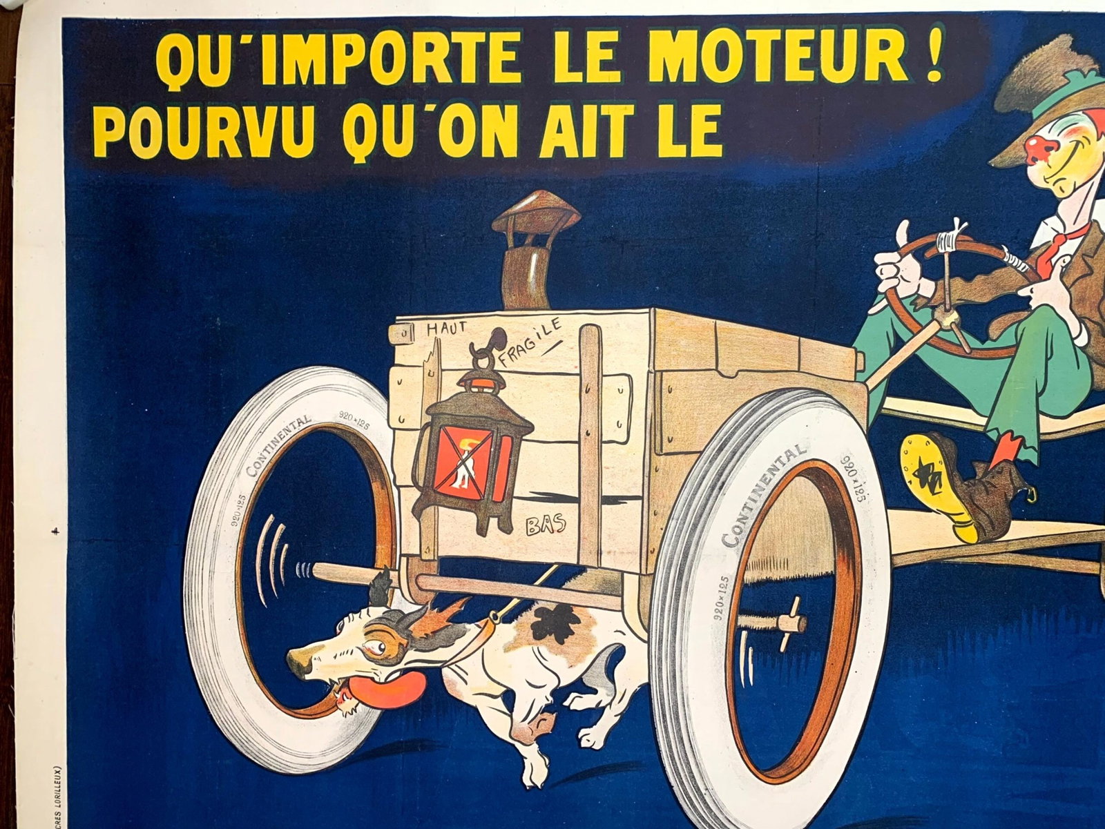Pneu Continental (1910) 46"X63" French Advertising Poster LB - 2