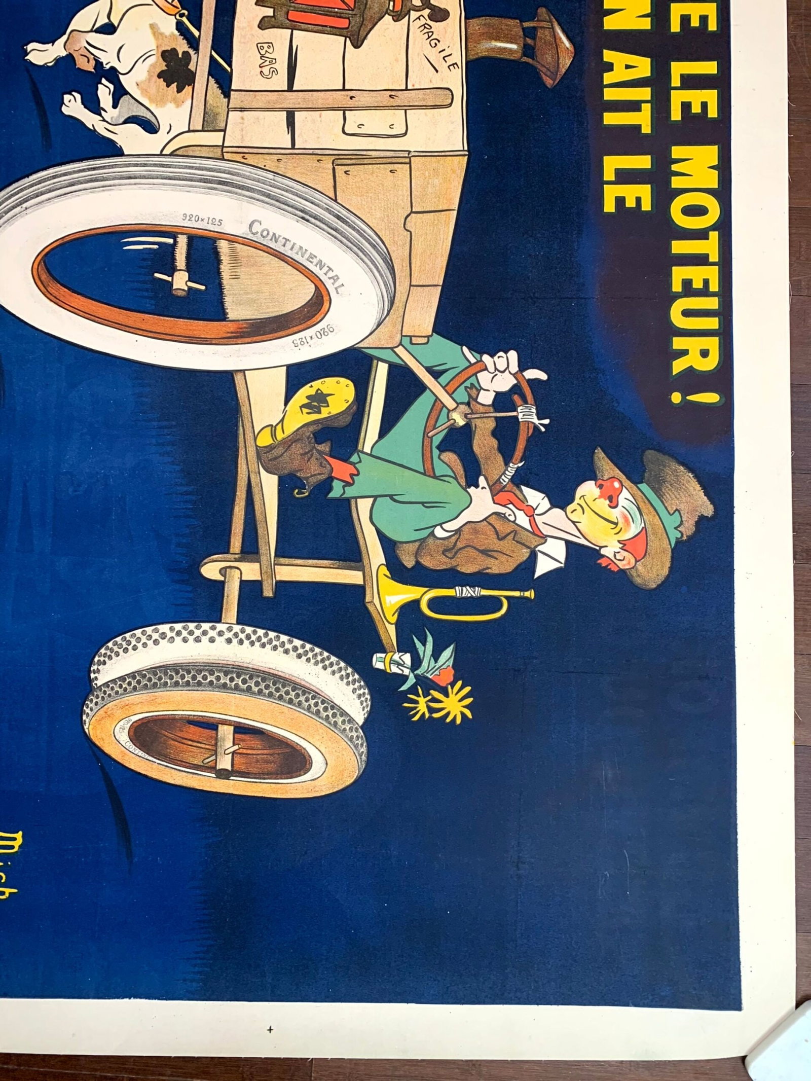 Pneu Continental (1910) 46"X63" French Advertising Poster LB - 5