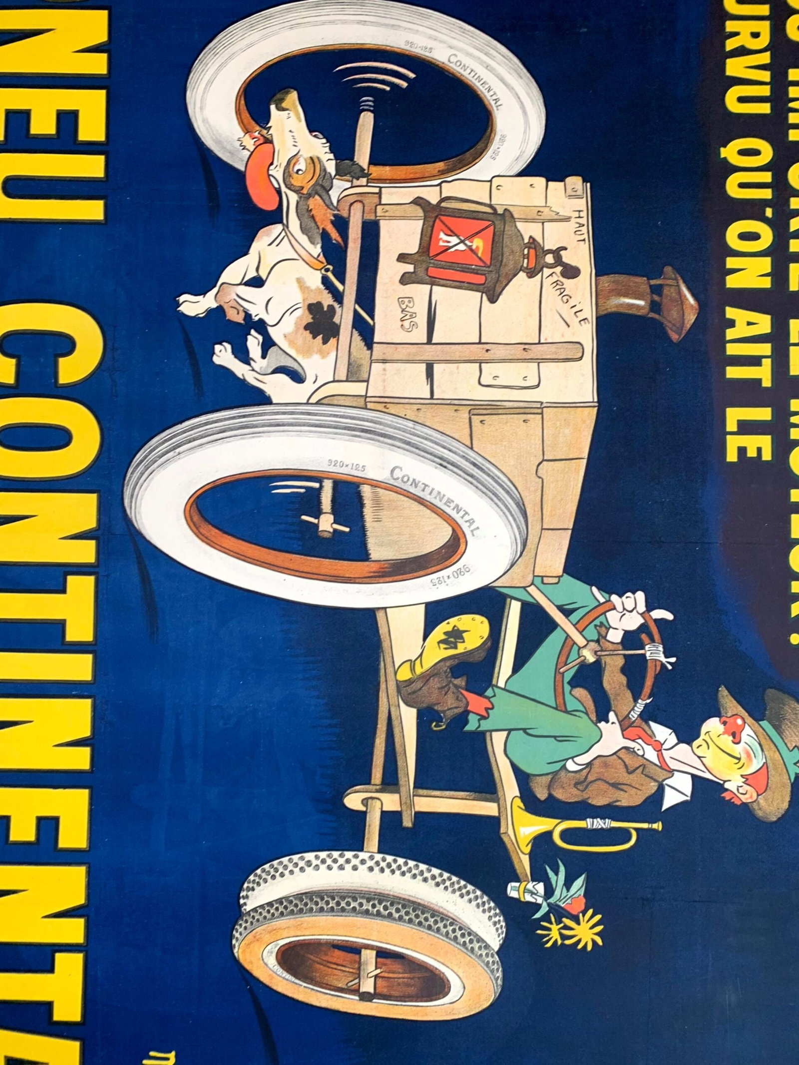 Pneu Continental (1910) 46"X63" French Advertising Poster LB - 6