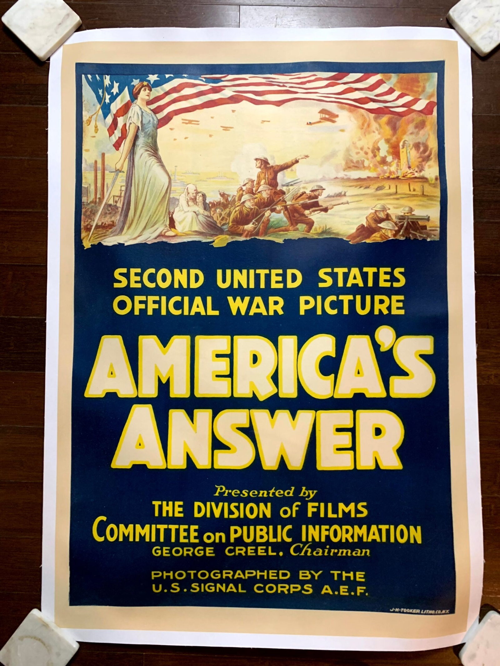 America's Answer (1919) 27.75"X40" US WWI Movie Poster LB (1 of 6)