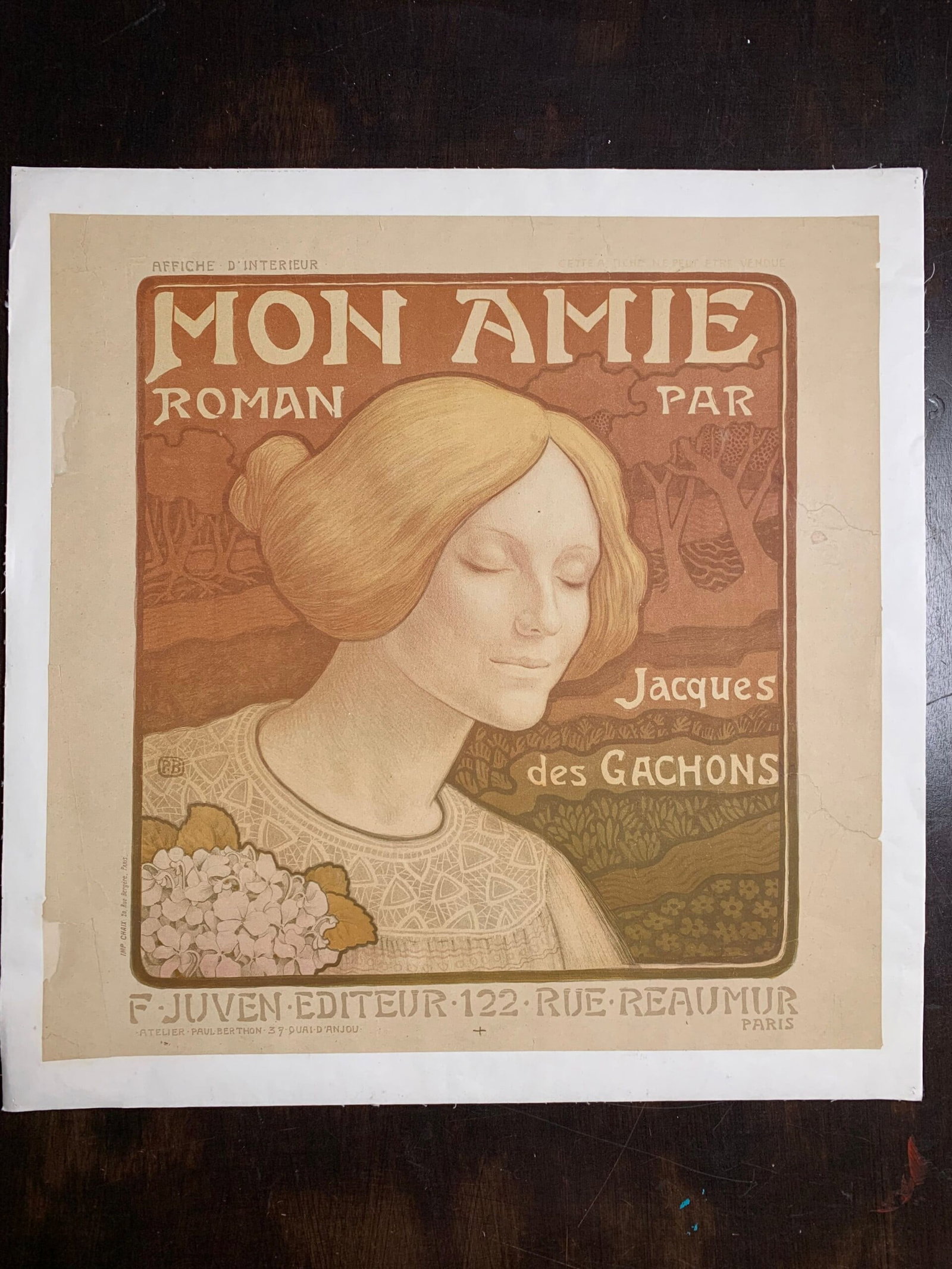 Mon Amie/Les Violettes - Art Berhon (1900) 18.125x18.5 French Lithograph LB: Mon Amie/Les Violettes - Art Berhon (1900) 18.125x18.5 French Lithograph LB Reserve: $1,020.00 Shipping: Domestic: Flat-rate of $56.00 to anywhere within the contiguous U.S. International: Foreign