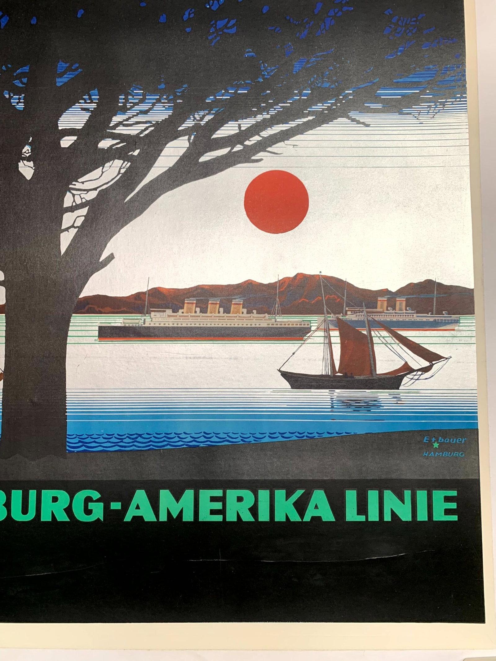 Hamburg America Line - PAI (1935) 23.75x34.5 German Litho Poster LB - 4