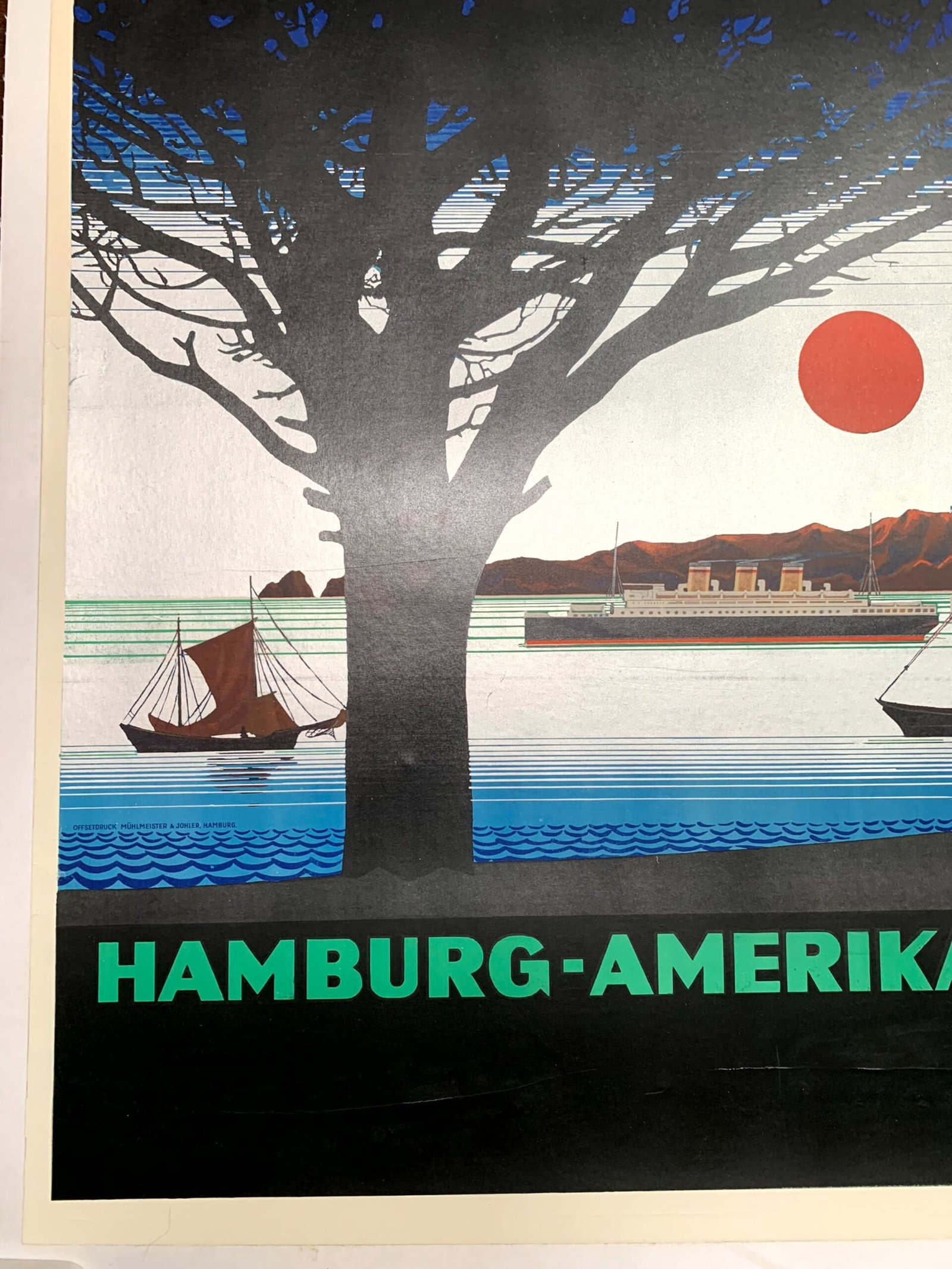 Hamburg America Line - PAI (1935) 23.75x34.5 German Litho Poster LB - 5