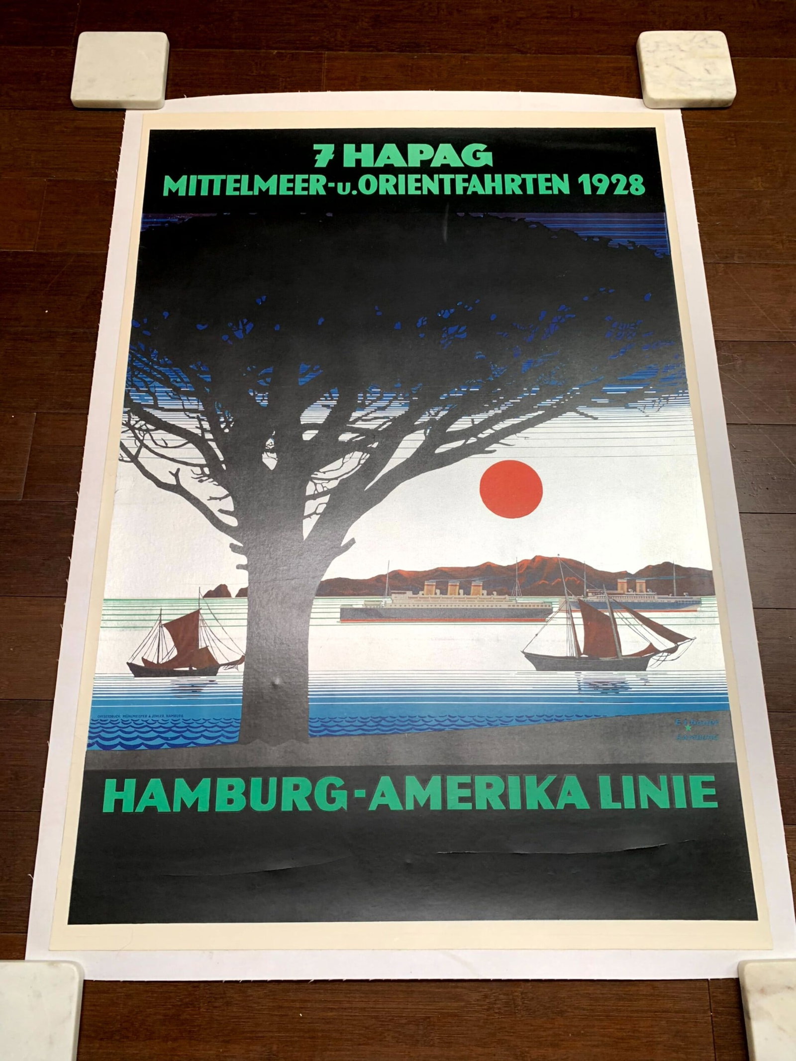 Hamburg America Line - PAI (1935) 23.75x34.5 German Litho Poster LB - 6