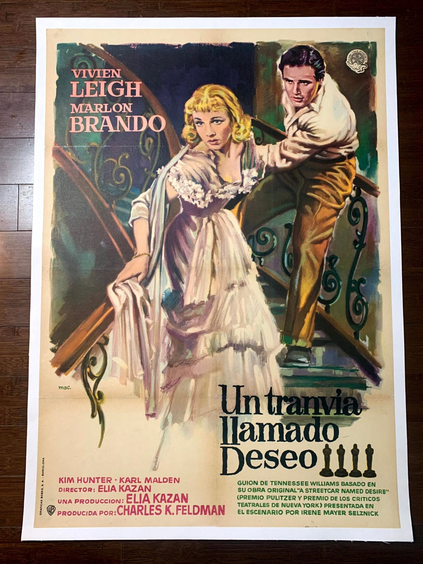 A Streetcar Named Desire - Marlon Brando - Art by Mac (1951) 27.5"x39.5" Spanish Movie Poster LB: A Streetcar Named Desire - Marlon Brando - Art by Mac (1951) 27.5"x39.5" Spanish Movie Poster LB Reserve: $1,020.00 Shipping: Domestic: Flat-rate of $42.00 to anywhere within the contiguous U.S. Inter