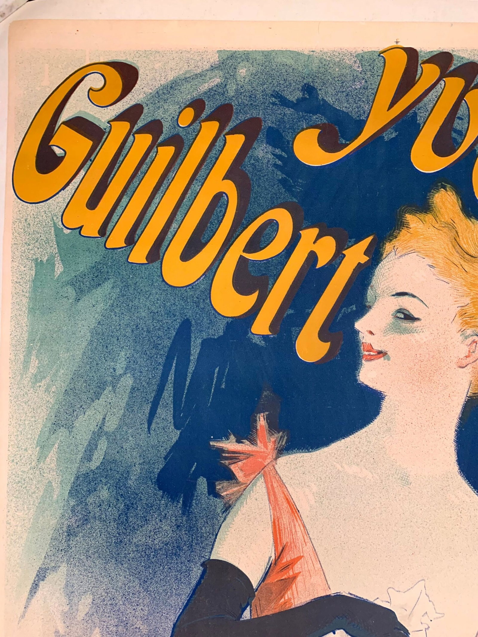 Yvette Guilbert - Art by Cheret (1891) 33.5"X49" French Theater Poster LB - 2
