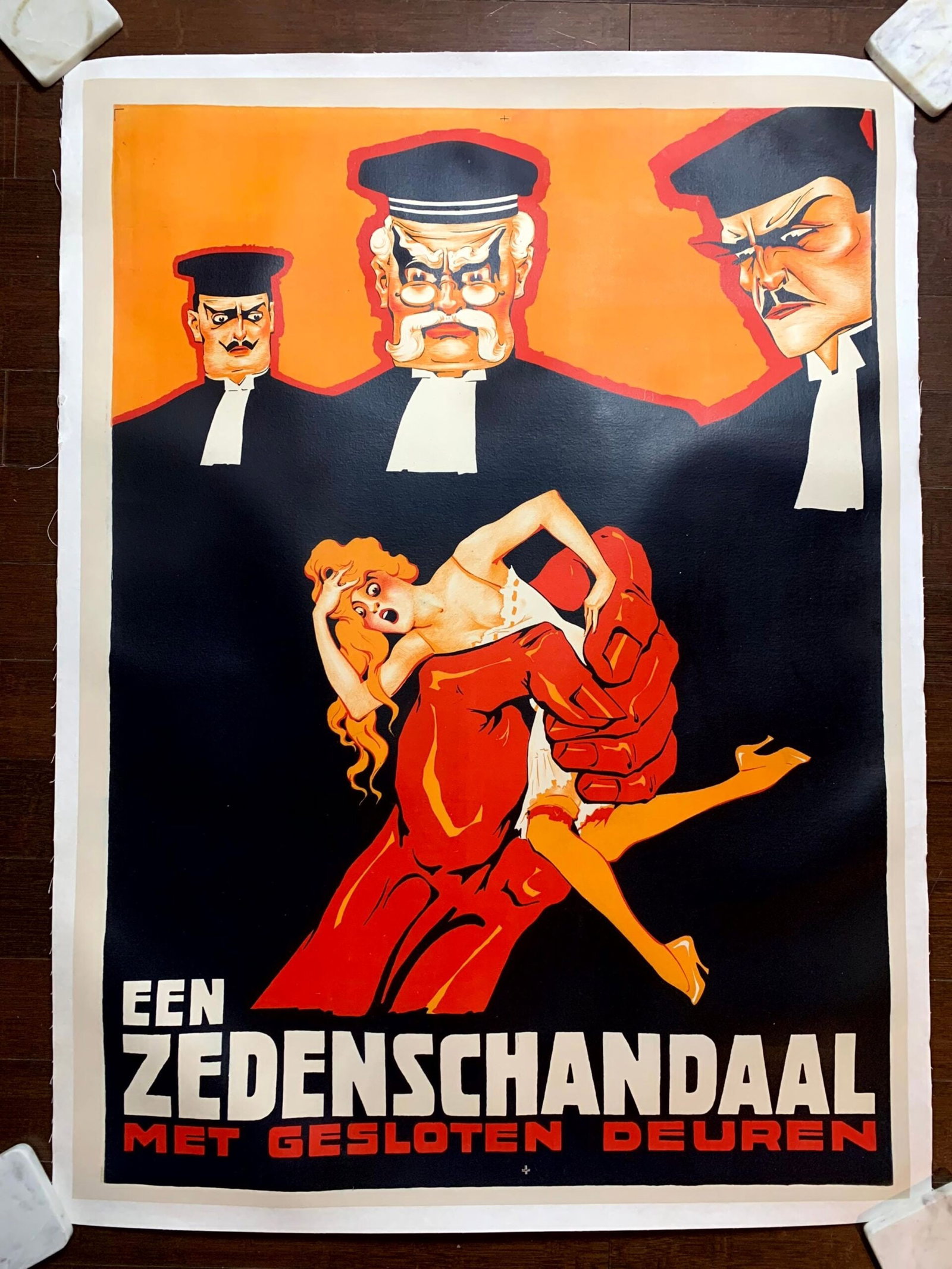 Een Zedenschandaal - Art by Jan Kotting (1920) 31.5"X43" Dutch Movie Poster LB (1 of 6)