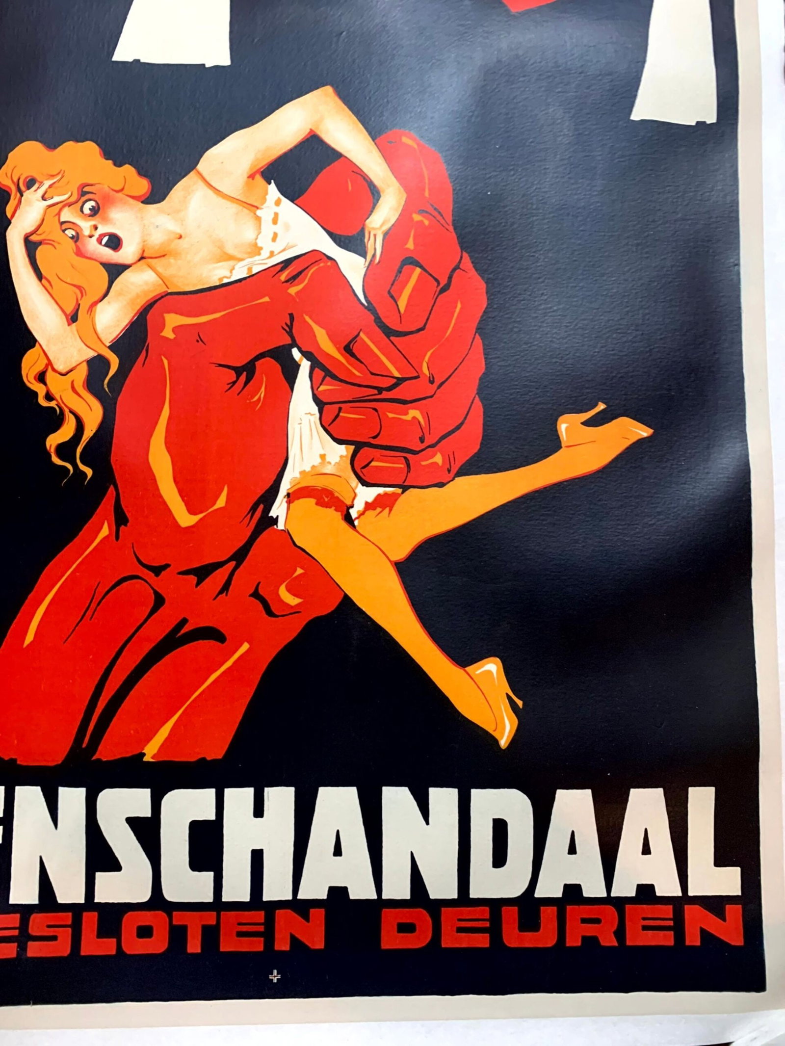 Een Zedenschandaal - Art by Jan Kotting (1920) 31.5"X43" Dutch Movie Poster LB - 5