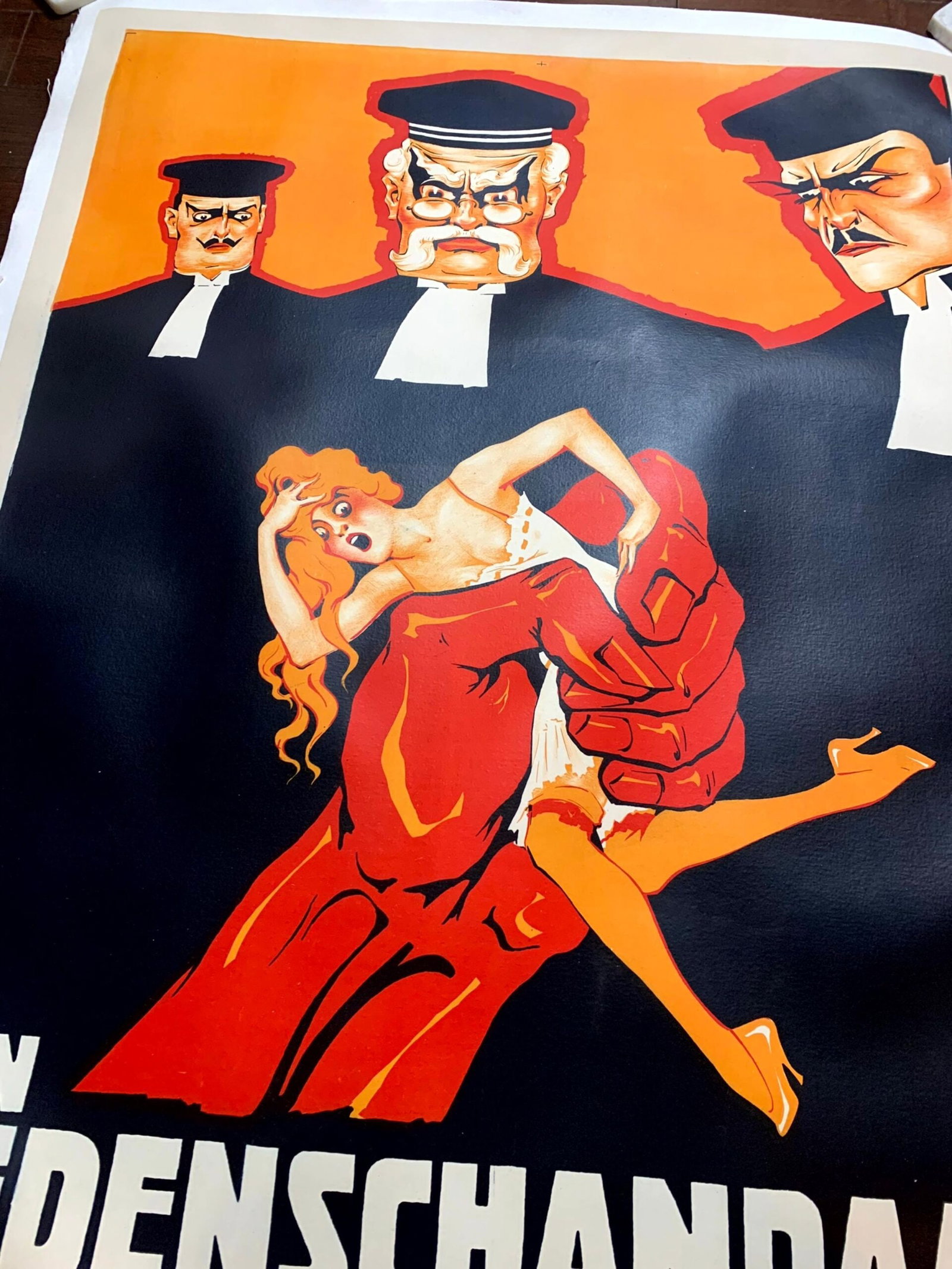 Een Zedenschandaal - Art by Jan Kotting (1920) 31.5"X43" Dutch Movie Poster LB - 6
