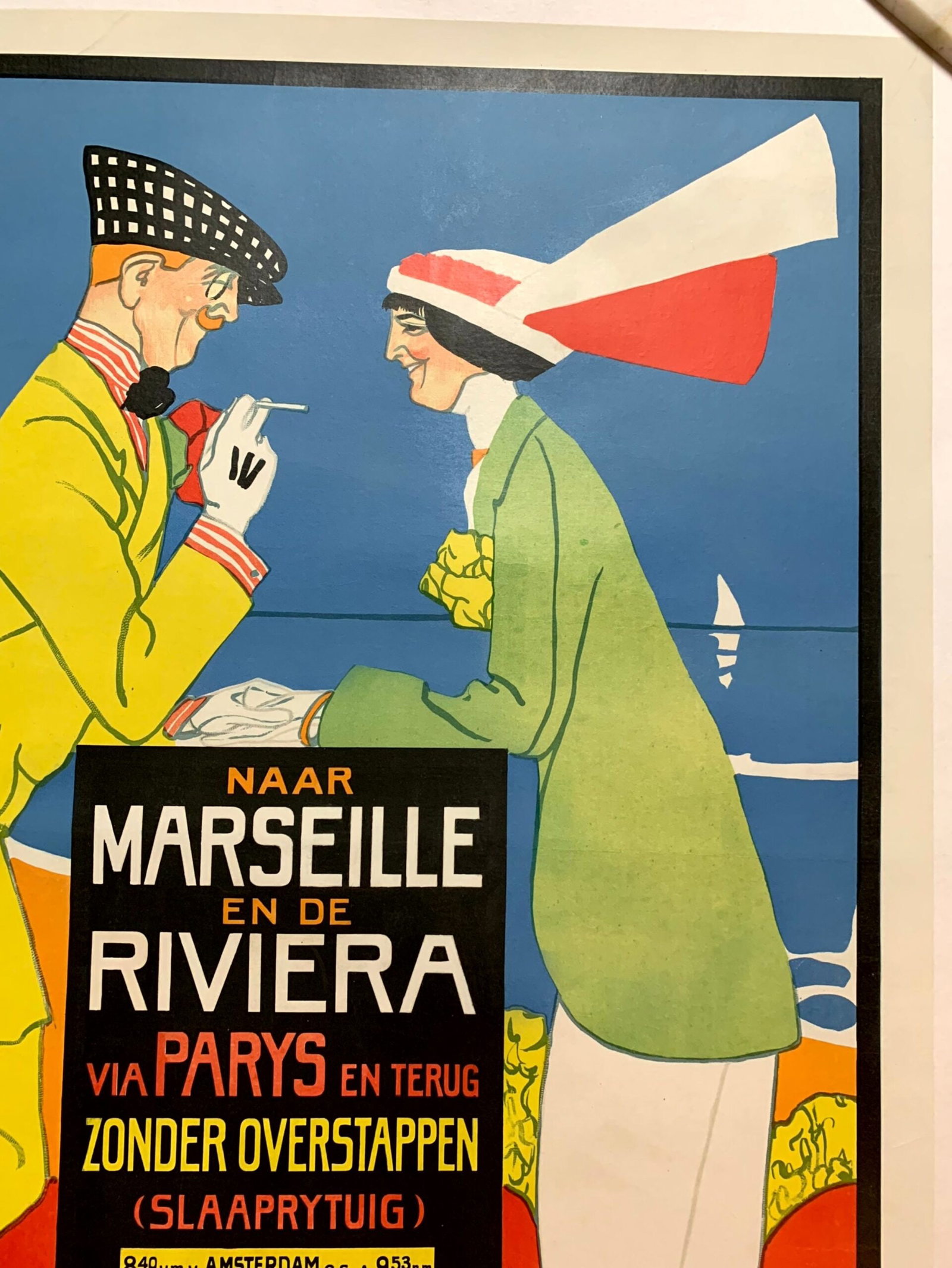 Marseille en de Riviera - Art by Willy Sluiter (1913) 24.75"X33.25" French Advertising Poster LB - 3