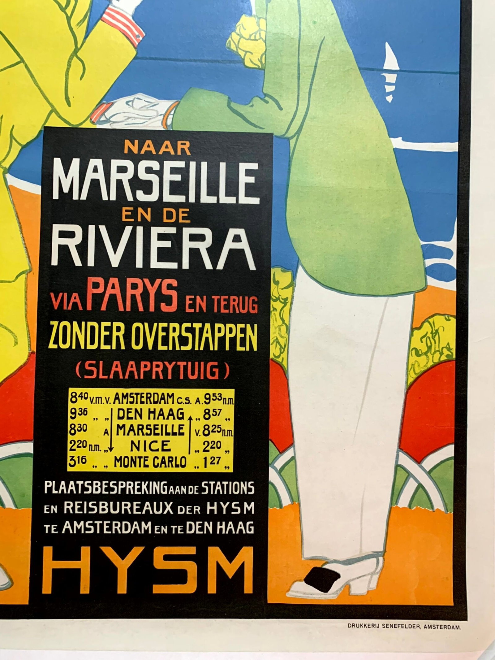 Marseille en de Riviera - Art by Willy Sluiter (1913) 24.75"X33.25" French Advertising Poster LB - 4