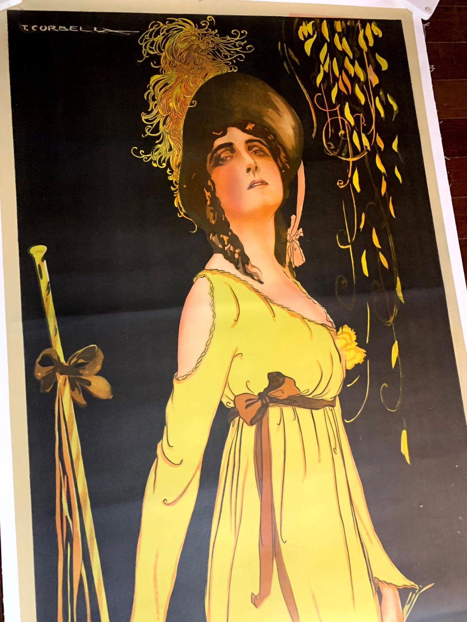 Tosca Caesar Films - Art by Tito Corbella (1918) 36.5"X110" Italian Movie Poster LB - 5