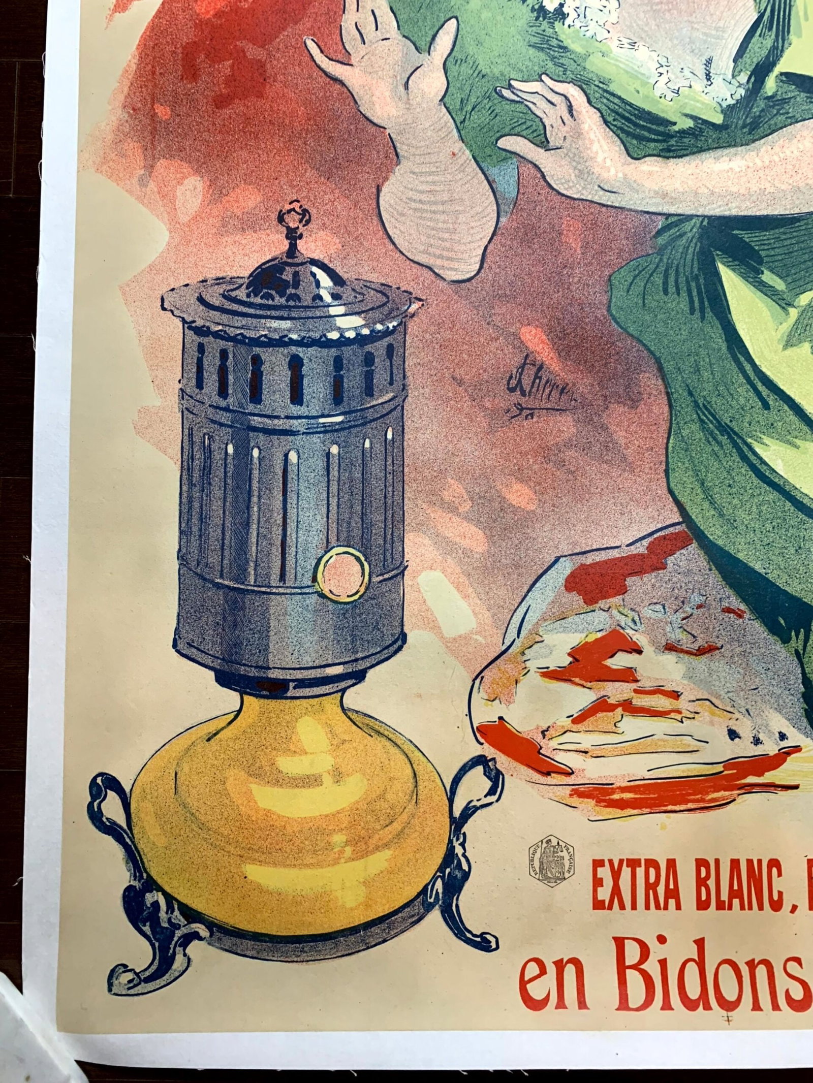 Saxoleine Petrole de Surete - Art by Cheret (1900) 33"X47.5" French Advertising Poster LB - 5