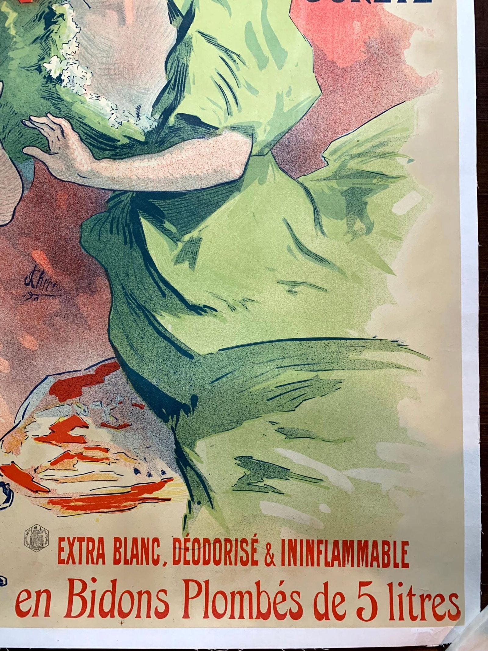 Saxoleine Petrole de Surete - Art by Cheret (1900) 33"X47.5" French Advertising Poster LB - 6