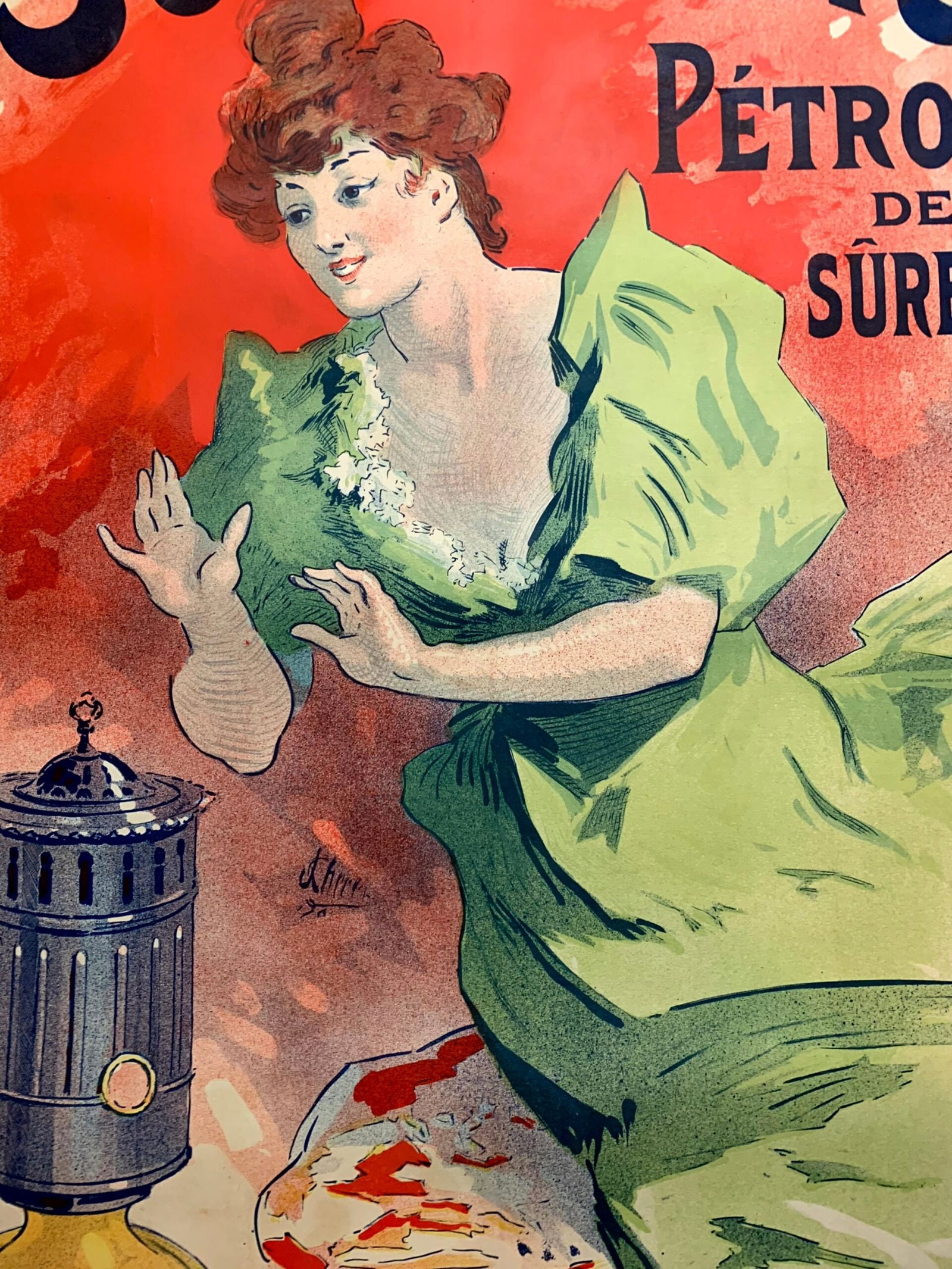 Saxoleine Petrole de Surete - Art by Cheret (1900) 33"X47.5" French Advertising Poster LB - 7