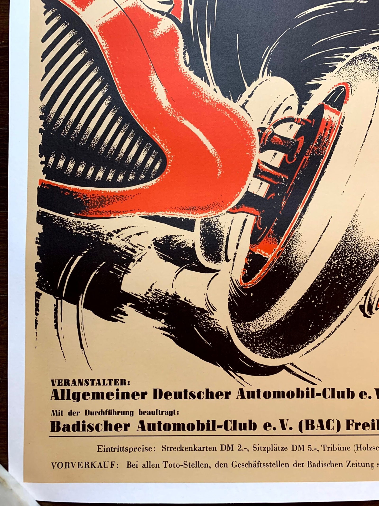 Grosser Bergpreis Freiburg - Art by Kienast Eugen (1950) 23.25"X33" German Advertising Poster LB - 5