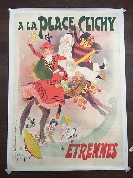 A La Place Clichy - Art By George Munier (c.1900) 34x47 French Lithograph Travel Advertising Poster - 2