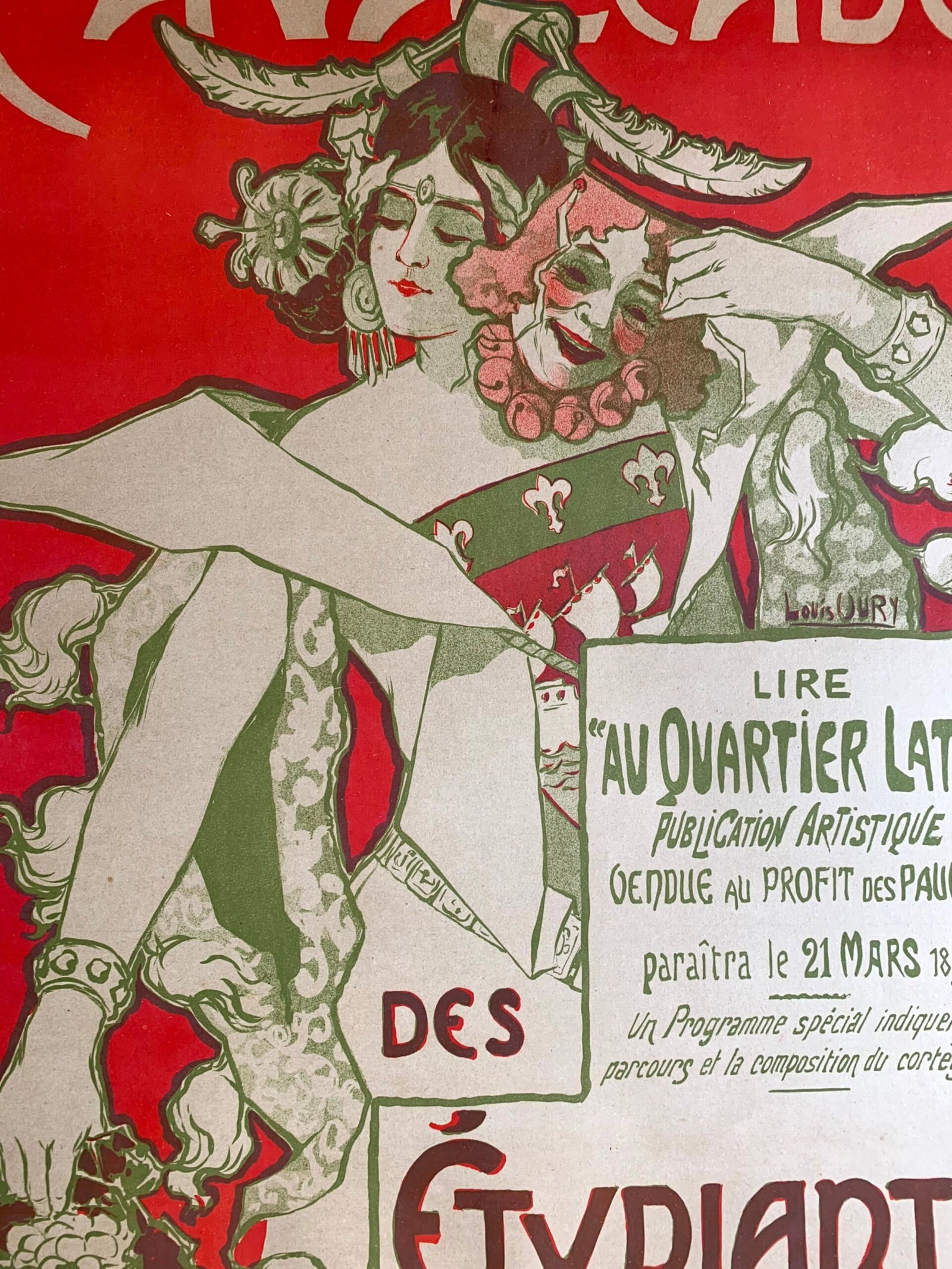 Cavalcade Des Etudiants - Art Louis Oury (1897) 24.5x31.5 French Lithograph Poster - 5