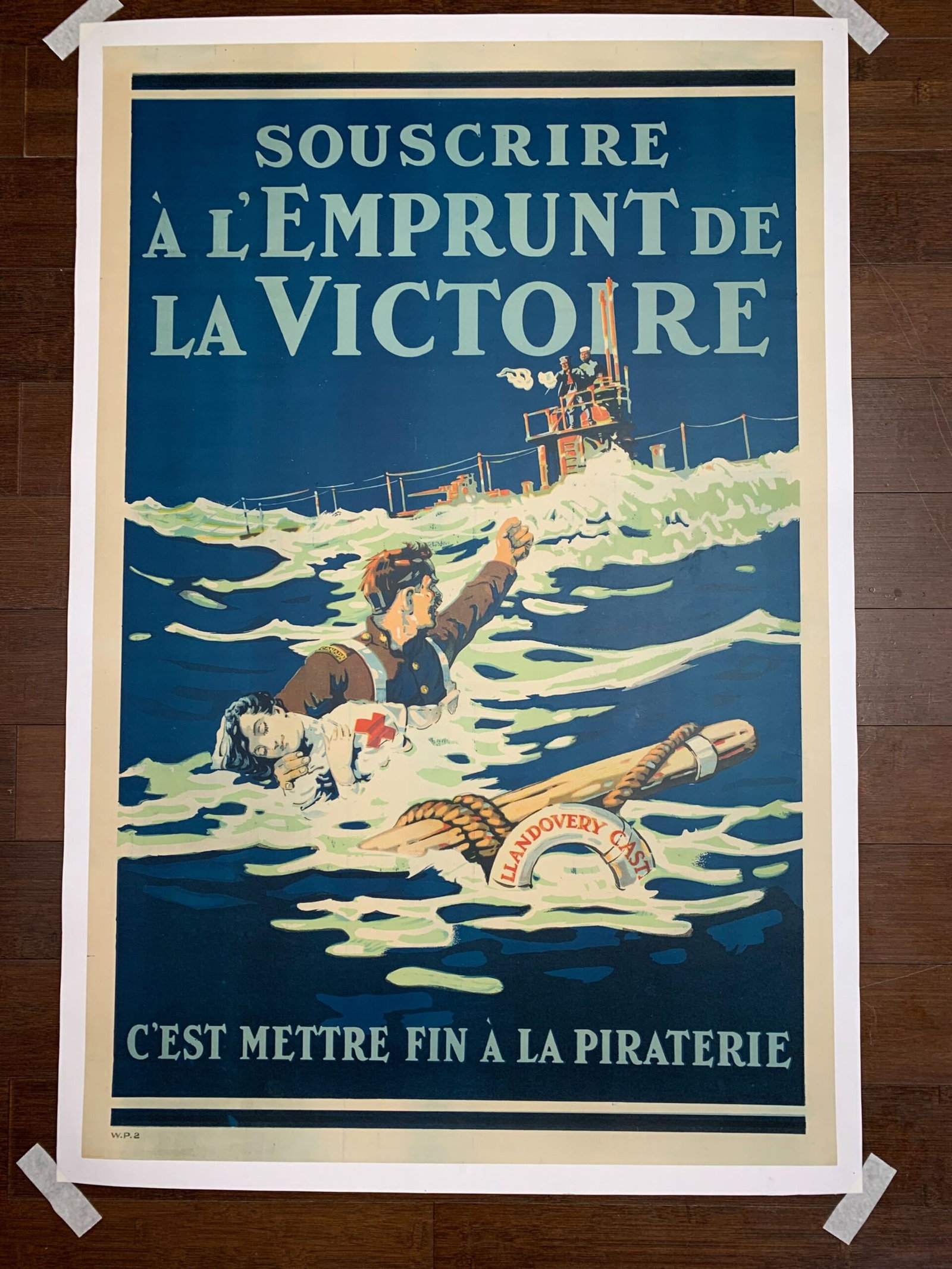Emprunt de la Victoire (1918) 24x36.5 Rare Canadian War Poster LB (1 of 7)