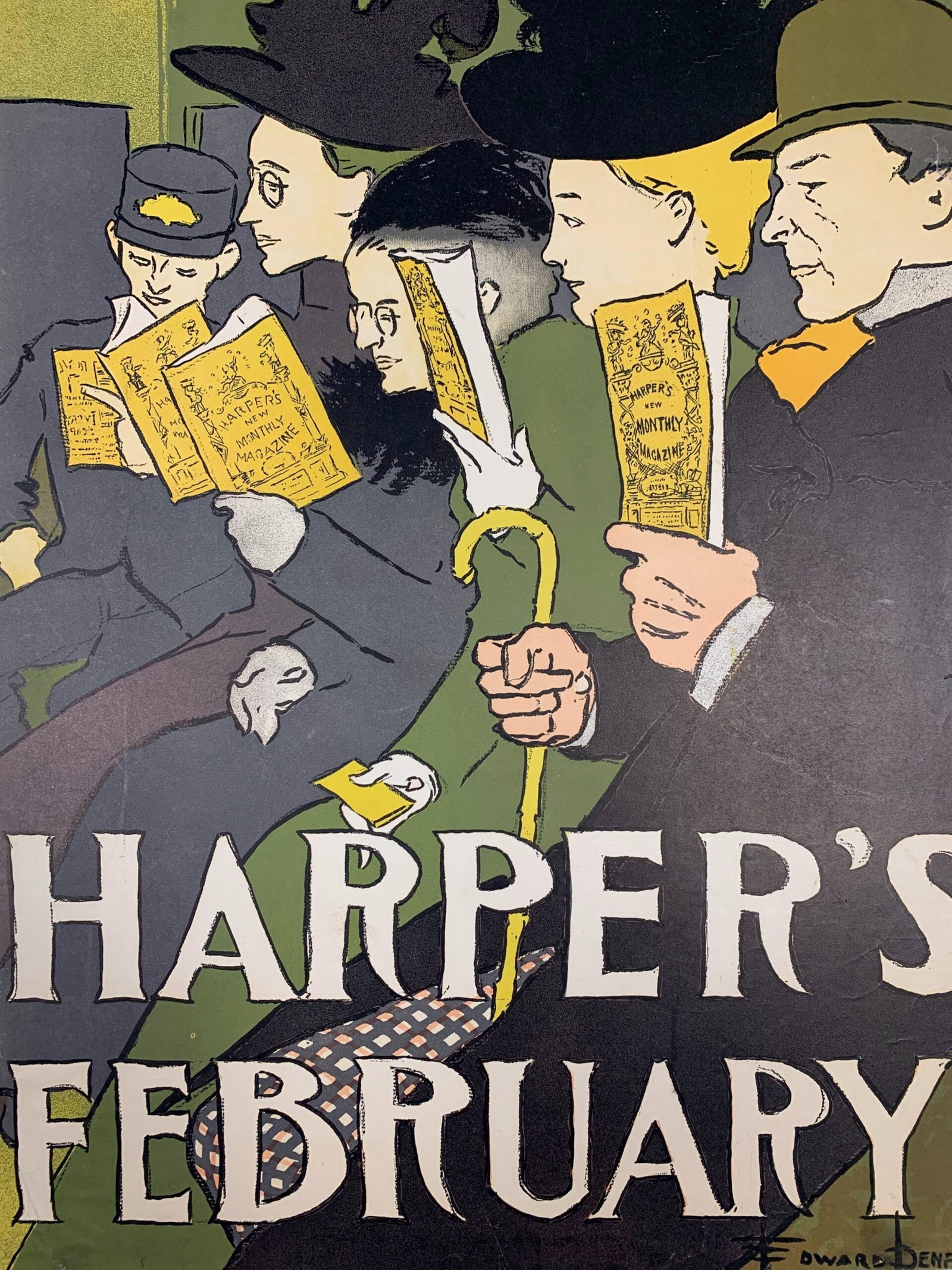Harpers February - Art By Penfield (1898) 10.5x13.375 US Magazine Cover - 3