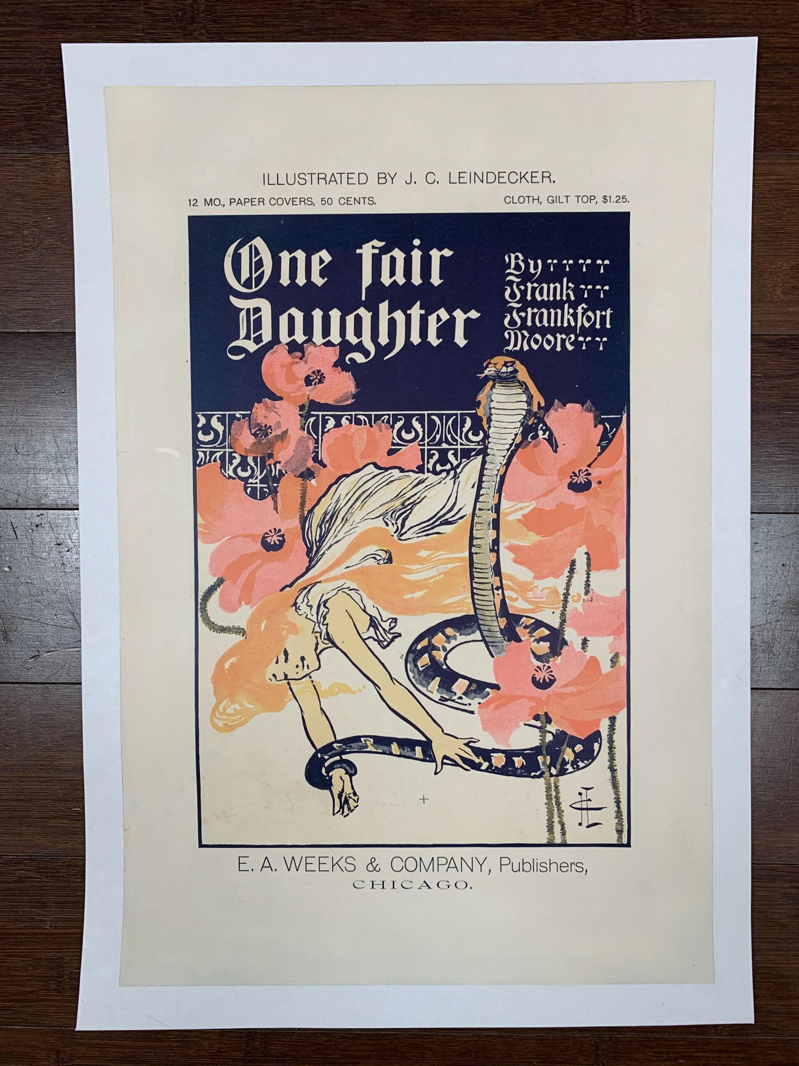 One Fair Daughter - Very Early Art by Leyendecker (1894) 12.5x19 US Book Ad LB (1 of 6)
