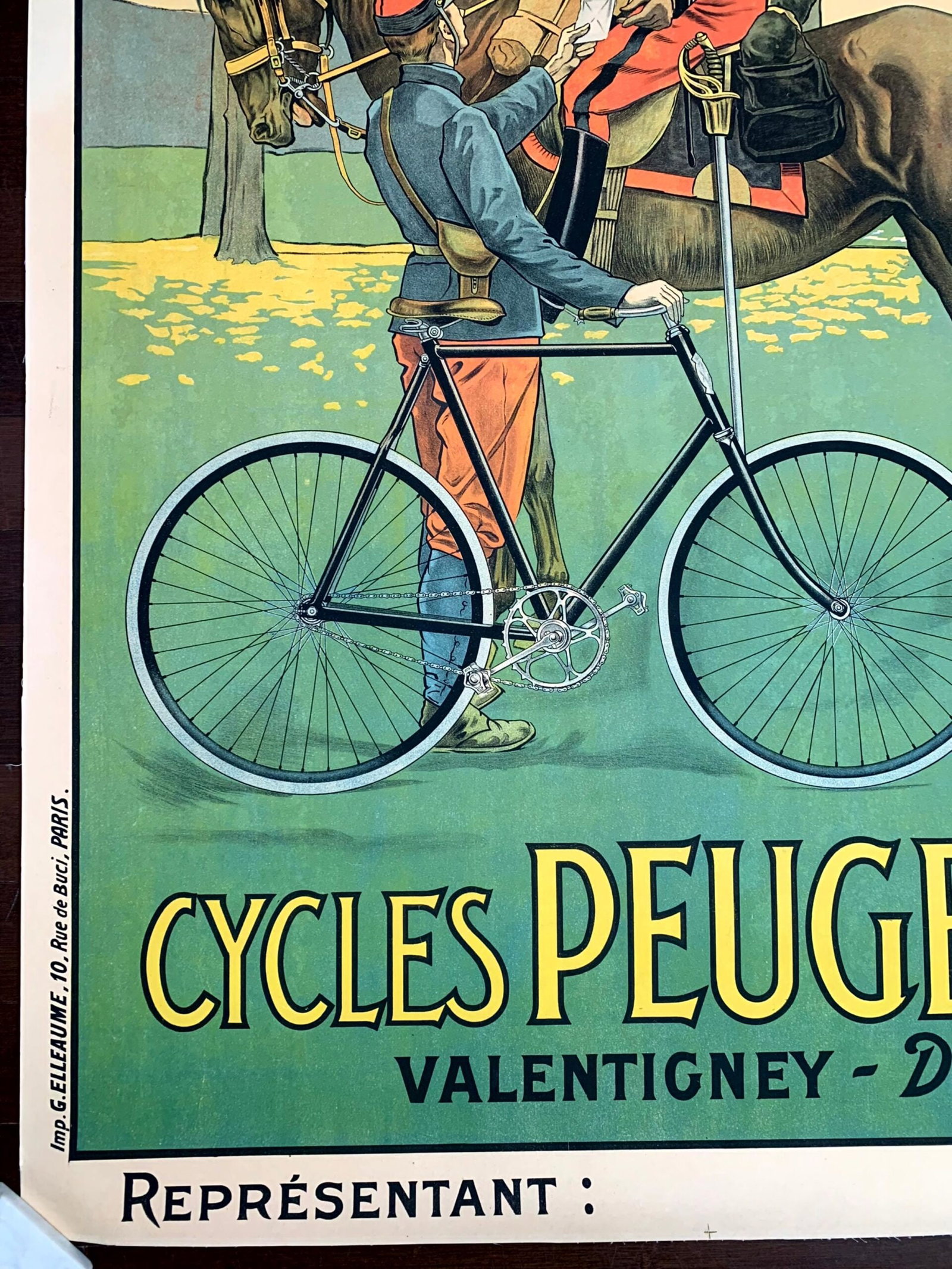 Cycles Peugeot - Art by Roger Perot (1931) 43"X58.5" French Advertising Poster LB - 6