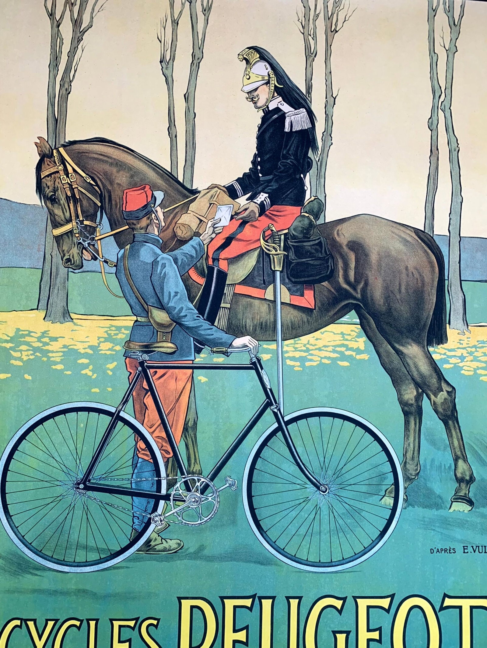 Cycles Peugeot - Art by Roger Perot (1931) 43"X58.5" French Advertising Poster LB - 7