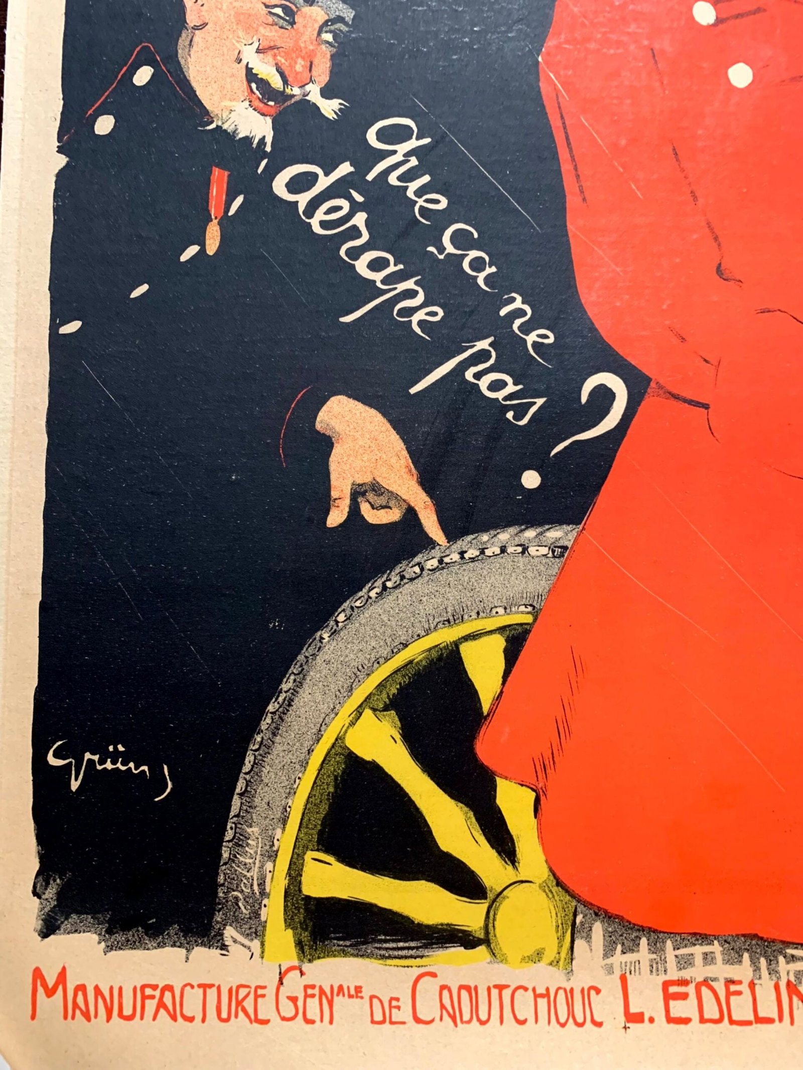 Pneu Ferres Gallus - Art by Grun (1900) 15.5"X23.5" French Advertising Poster LB - 3