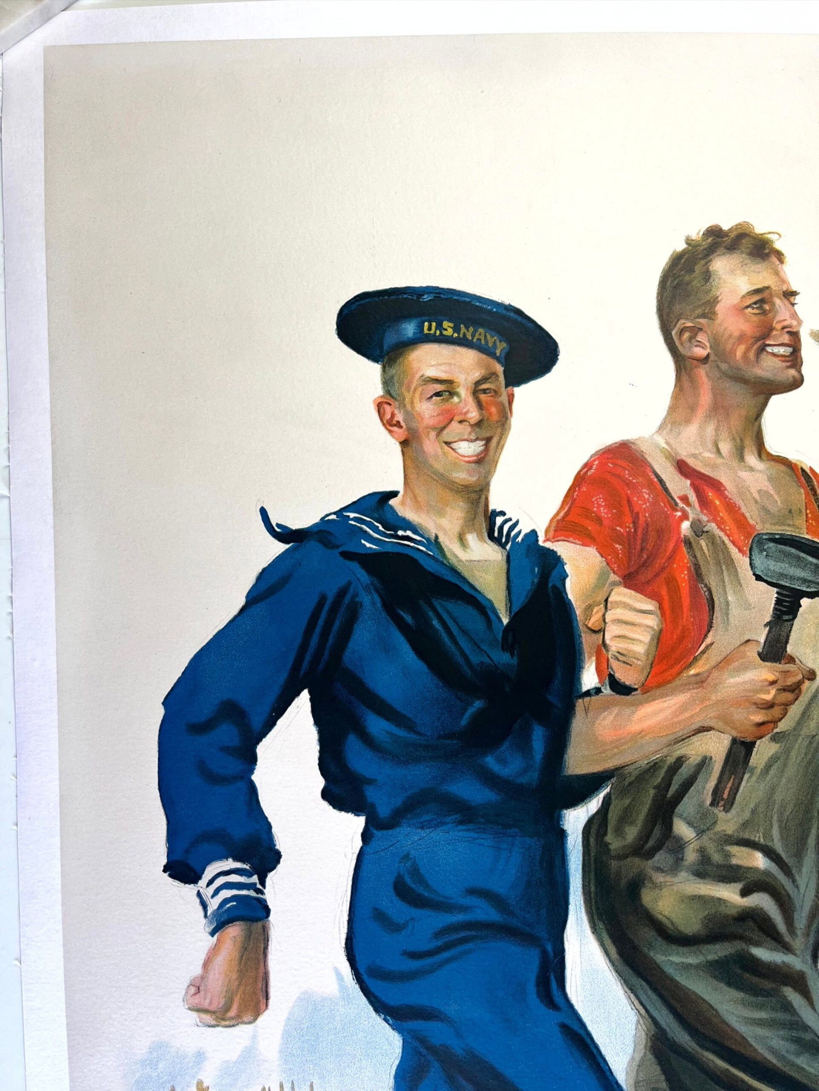 Together We Win - Art by James Flagg (1918) 28"x38" US WWII Patriot Poster LB - 2