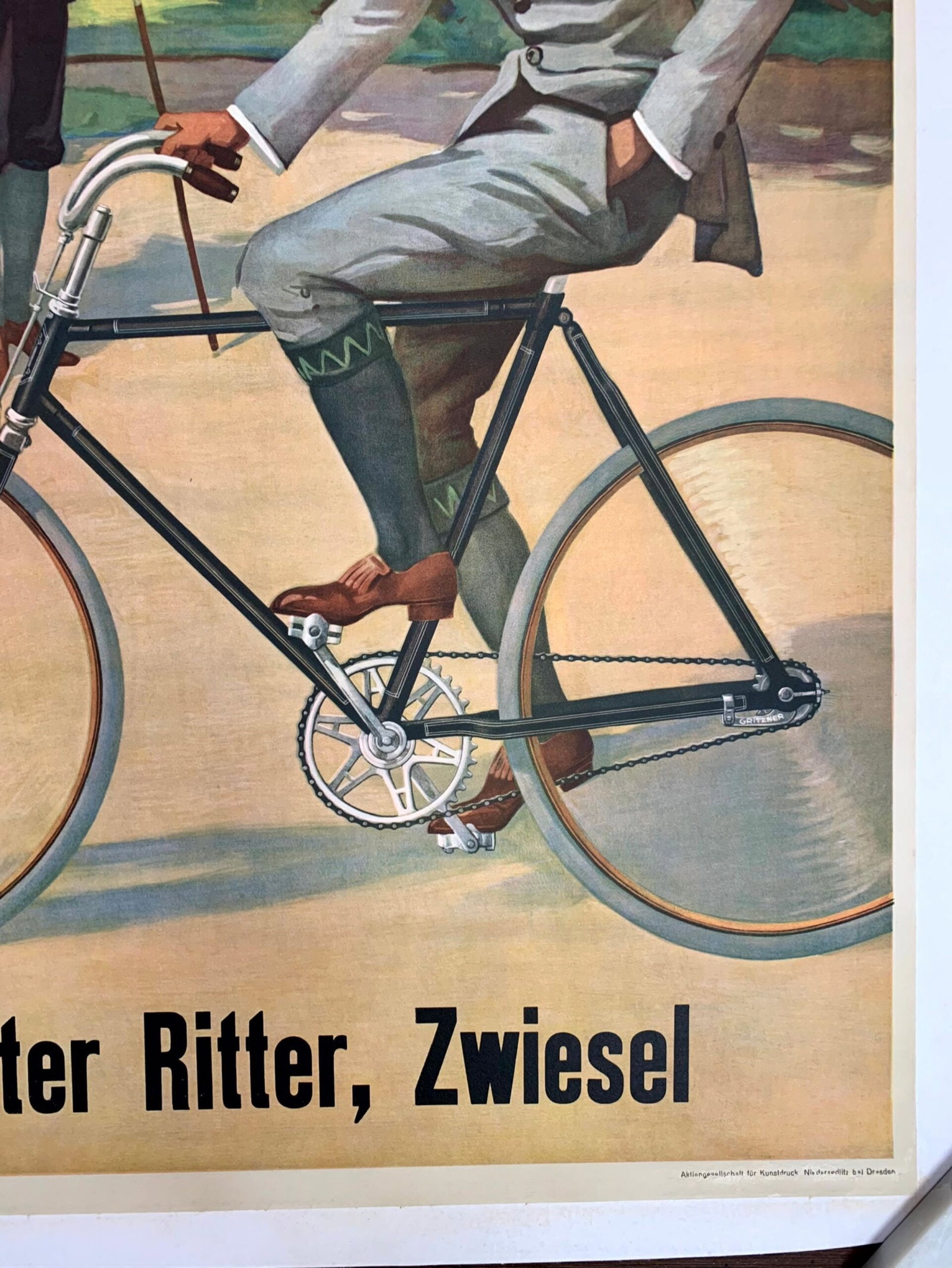 Gritzner Bicycles - Art by Wilhelm Wandapfel (1925) 20.25"X31" German Advertising Poster LB - 4