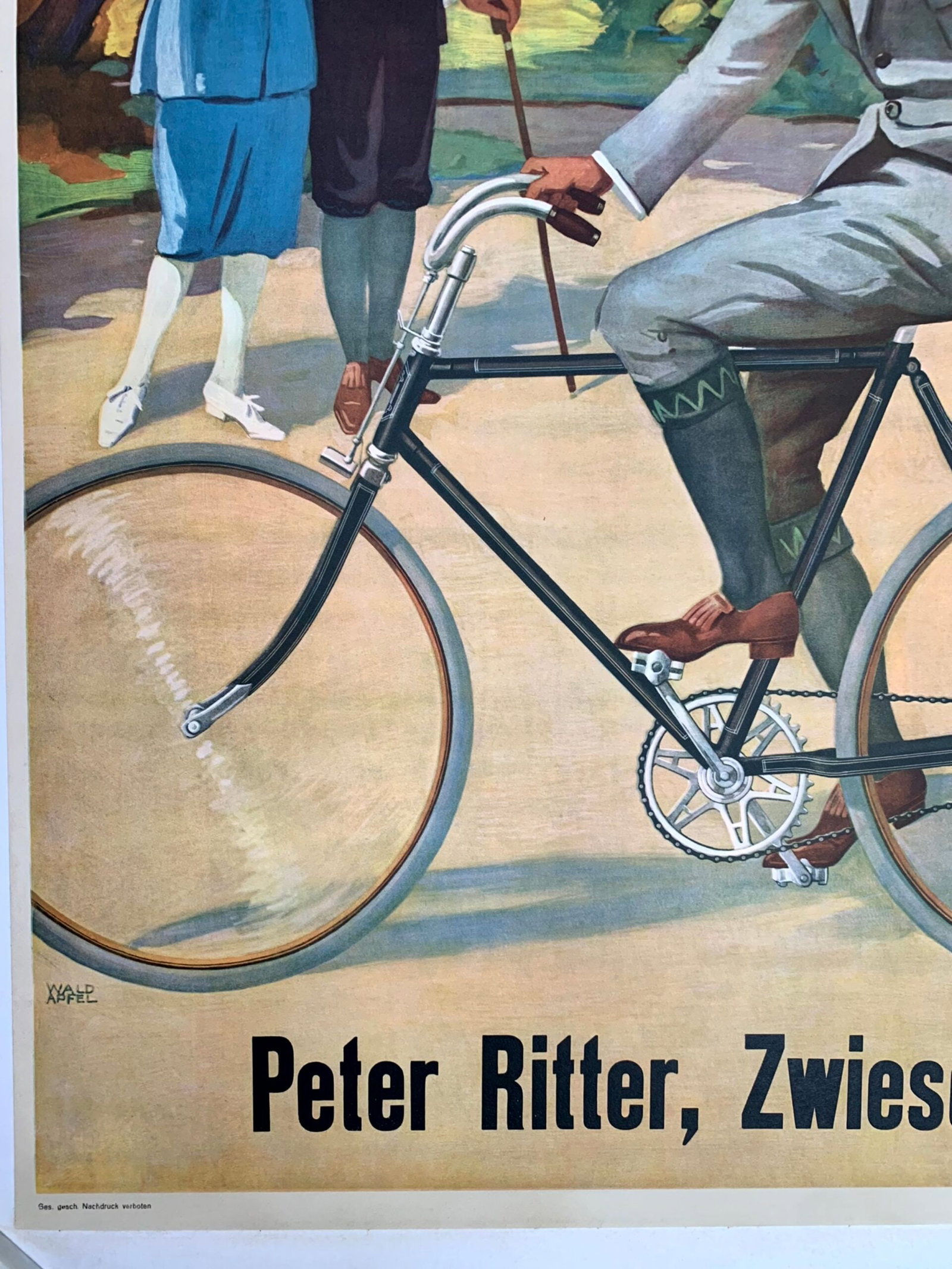 Gritzner Bicycles - Art by Wilhelm Wandapfel (1925) 20.25"X31" German Advertising Poster LB - 5