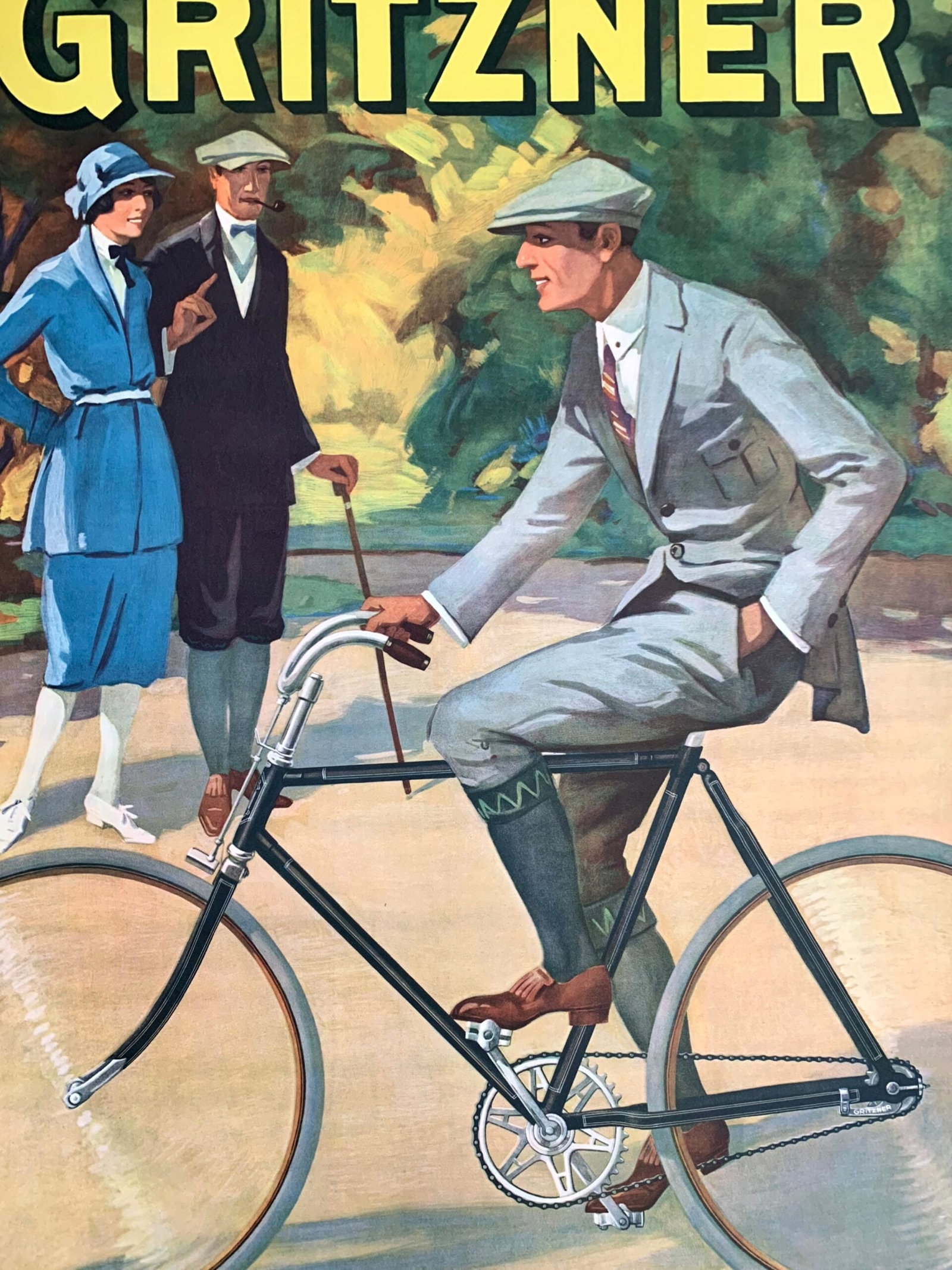 Gritzner Bicycles - Art by Wilhelm Wandapfel (1925) 20.25"X31" German Advertising Poster LB - 6