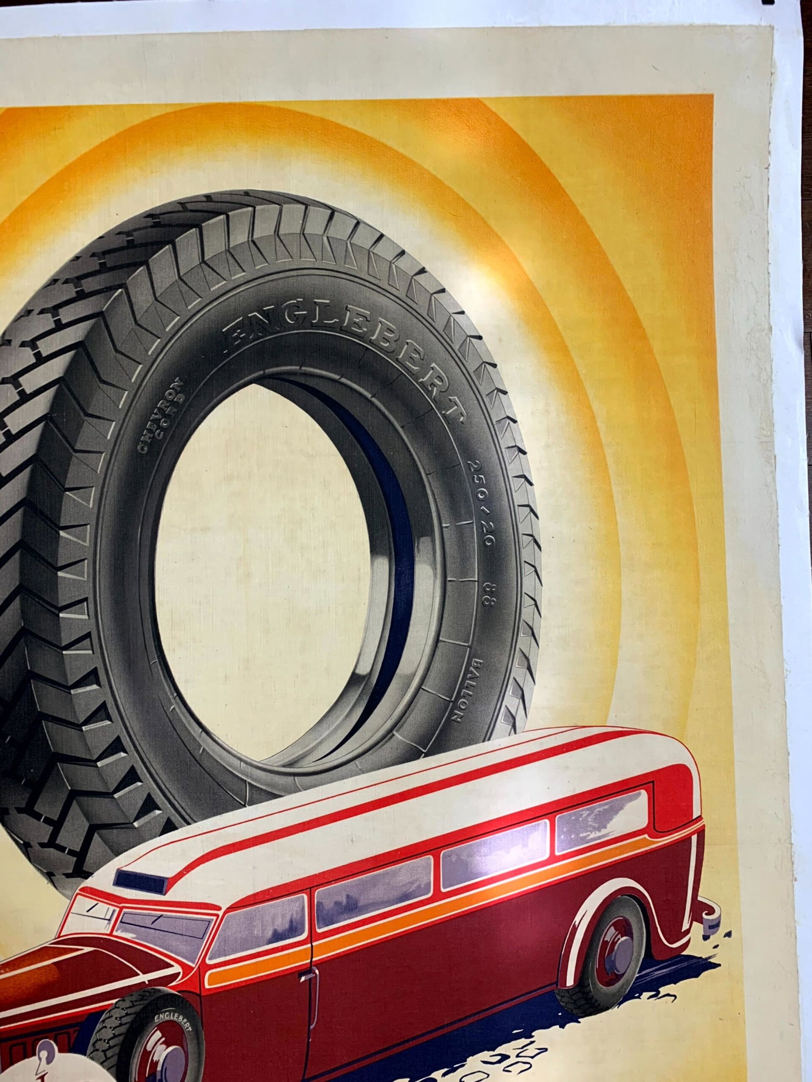 Englebert Tire - Art by George Ham (1933) 30x45 French Advertising Poster LB - 4