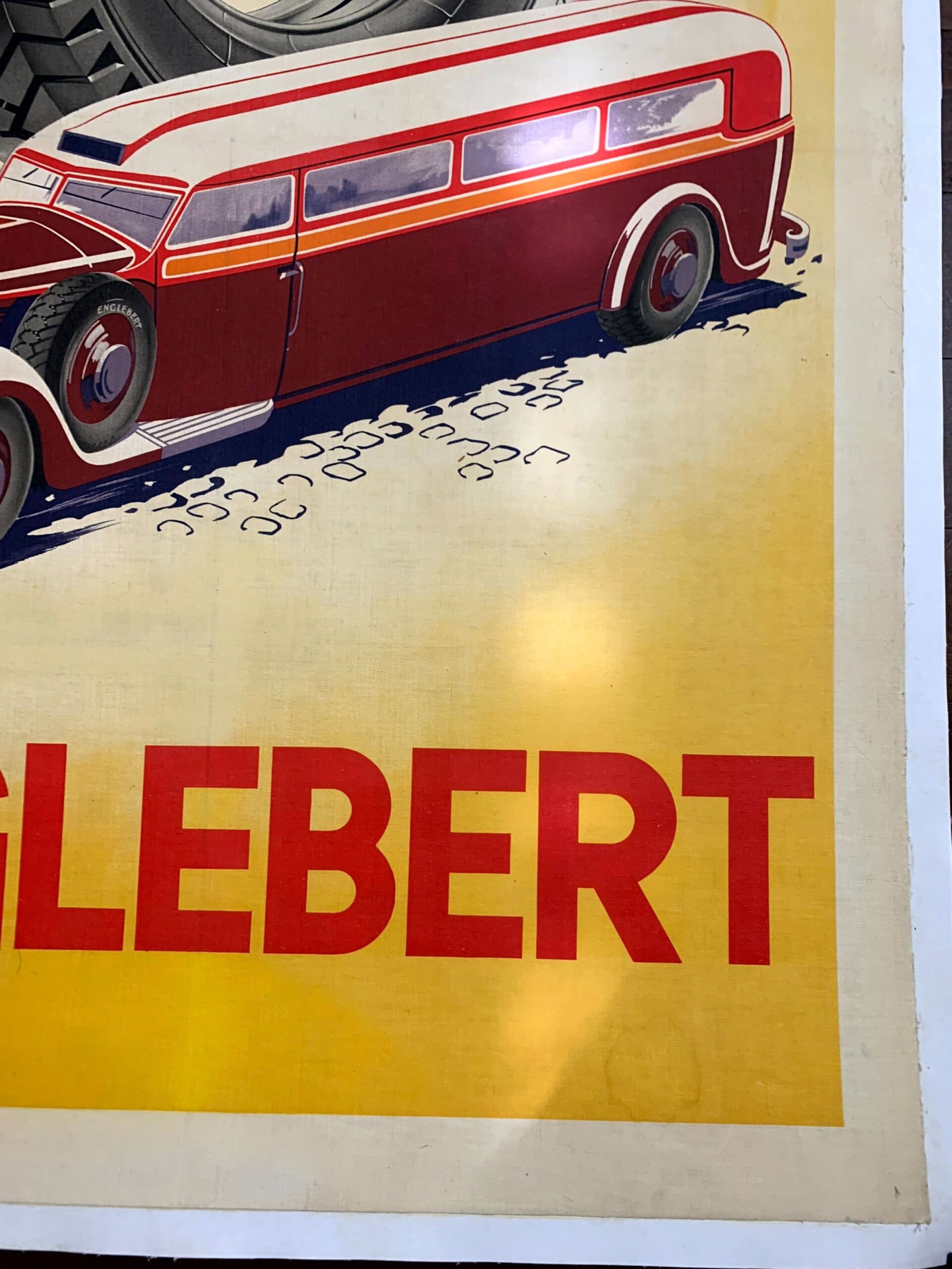Englebert Tire - Art by George Ham (1933) 30x45 French Advertising Poster LB - 5